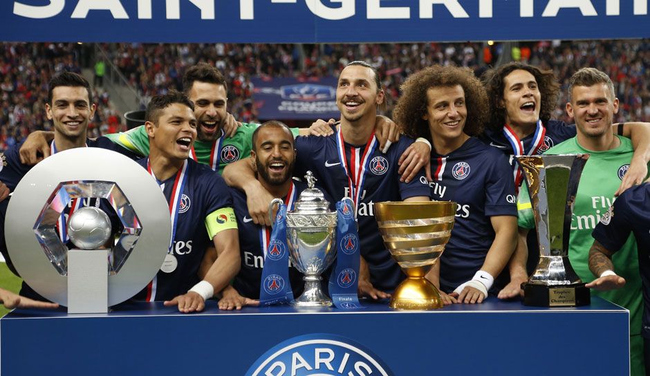 Thiago Silva Lucas Moura Zlatan Ibrahimovic David Luiz PSG