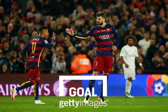 FC바르셀로나 전 동료 네이마르(좌)와 피케(우). 사진=게티이미지