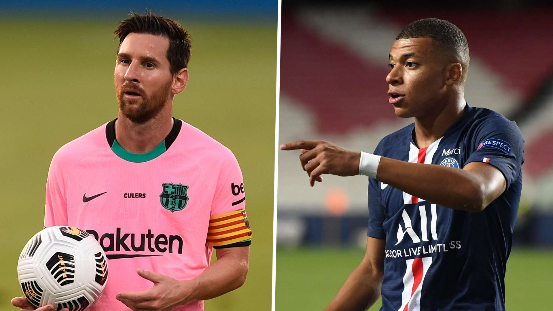 Lionel Messi Kylian Mbappe 2020