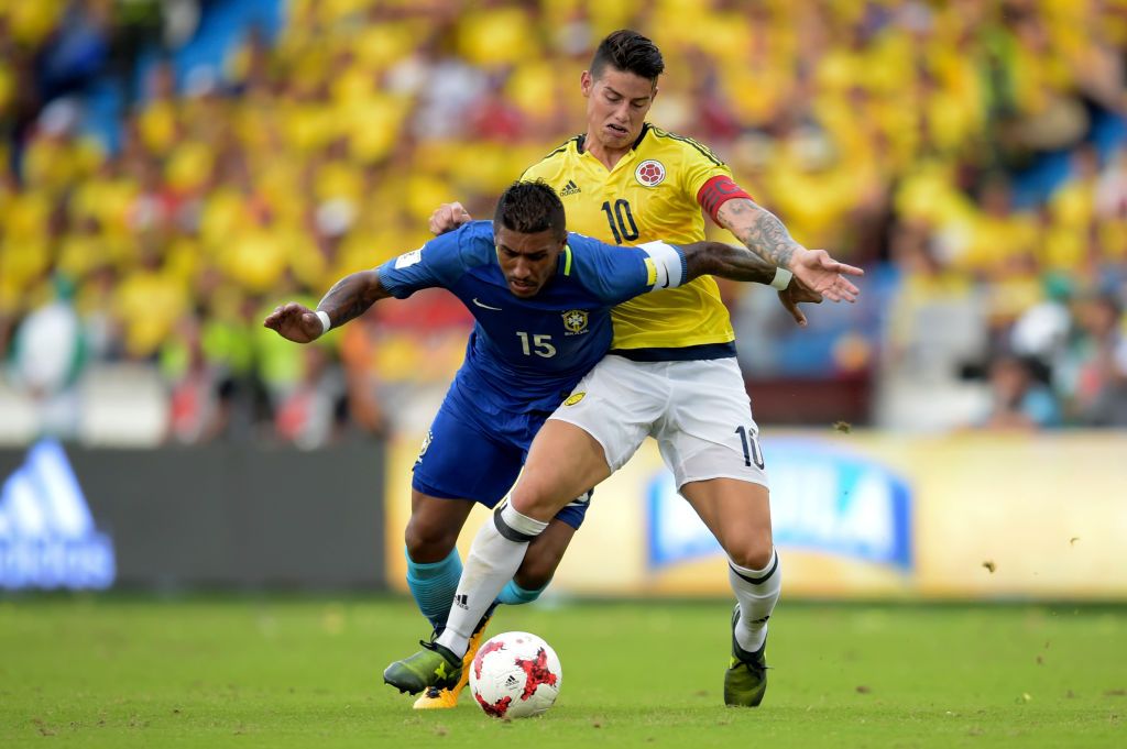 James Rodríguez Colombia - Paulinho Brasil Eliminatoria Sudamericana 05092017
