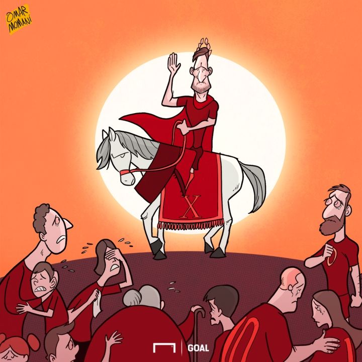 Cartoon Totti farwell to Roma
