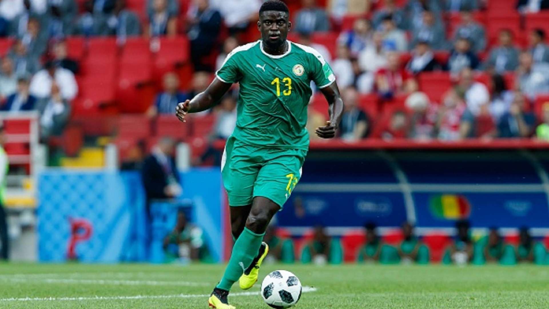 Alfred Ndiaye of Senegal controls the ball during the 2018 FIFA World Cup Russia group H match between Poland and Senegal at Spartak Stadium on June 19, 2018