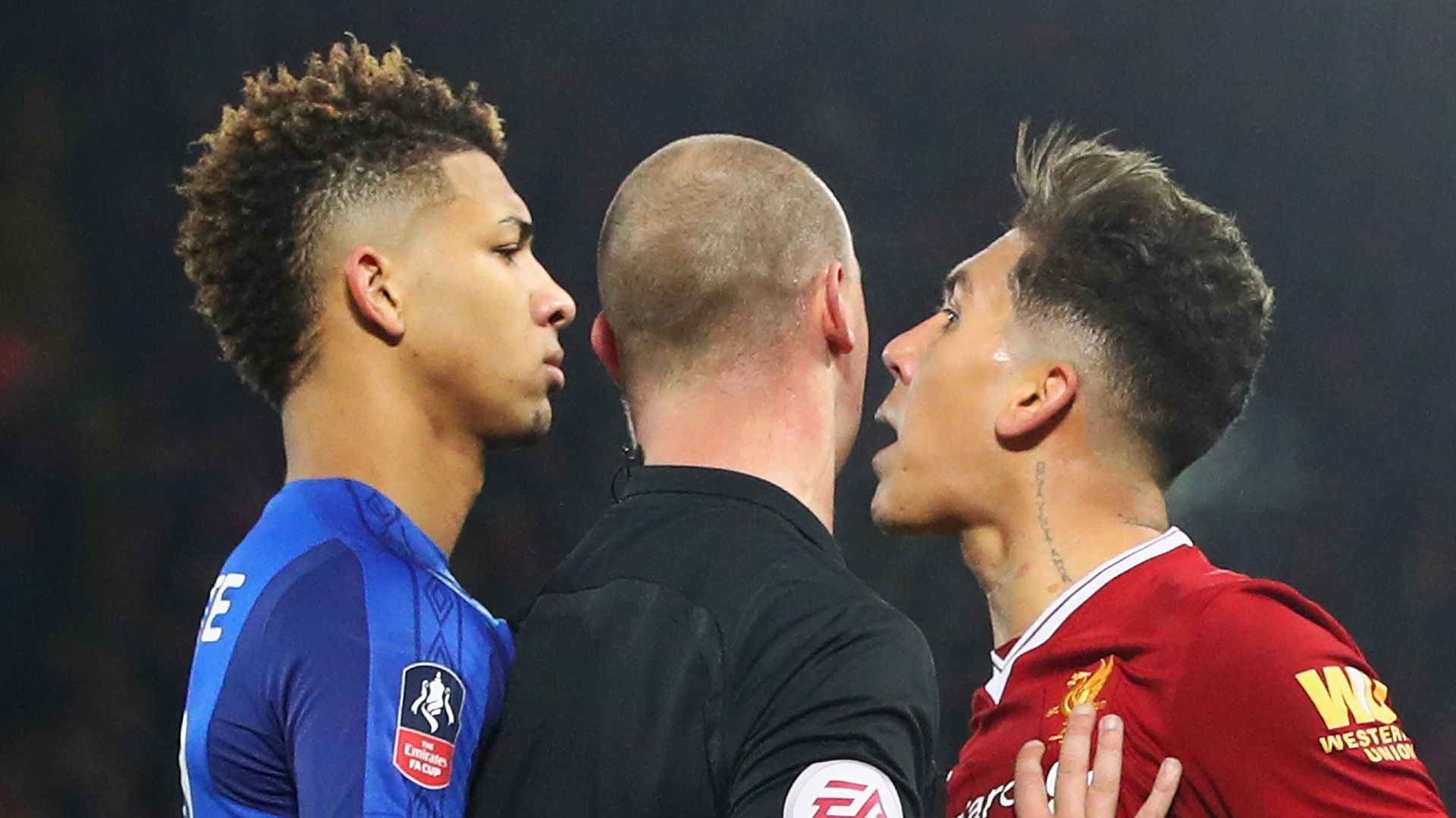 Mason Holgate Roberto Firmino Liverpool Everton FA Cup