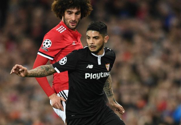 Ever Banega Sevilla Manchester United Champions League 13032018