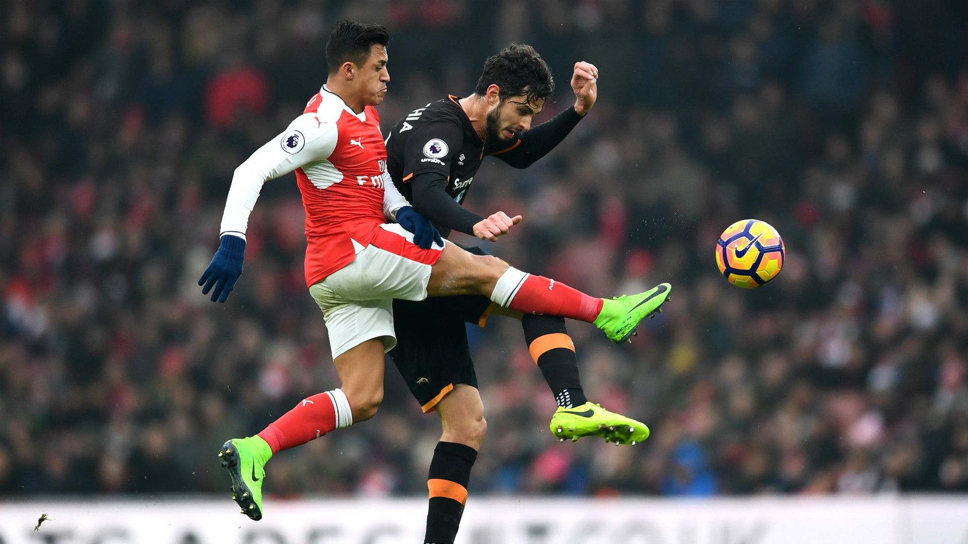 Alexis Sanchez Andrea Ranocchia Hull City