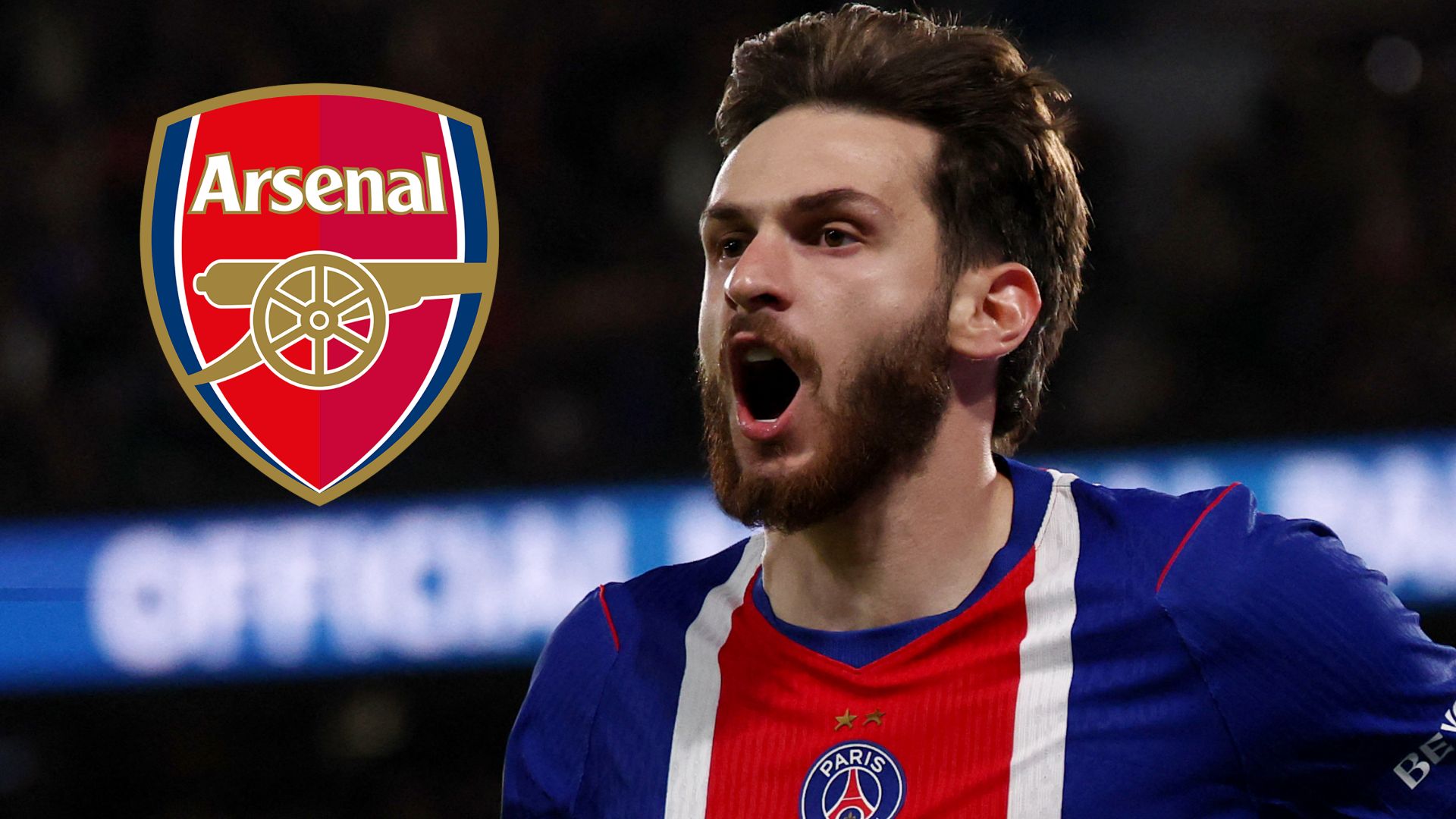 Khvicha Kvaratskhelia Arsenal crest 2026
