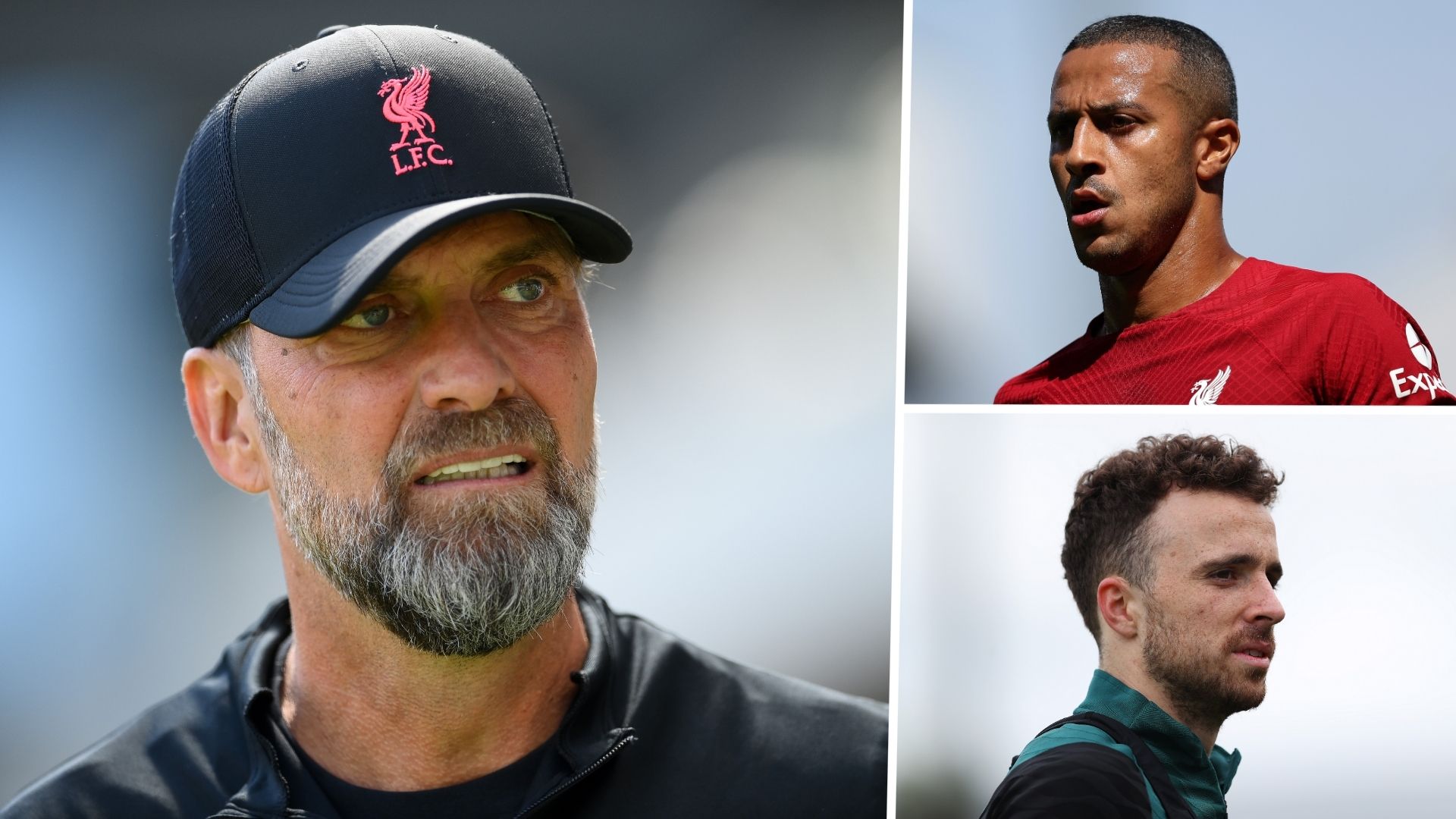 Jurgen Klopp Thiago Alcantara Diogo Jota Liverpool 2022-23 GFX