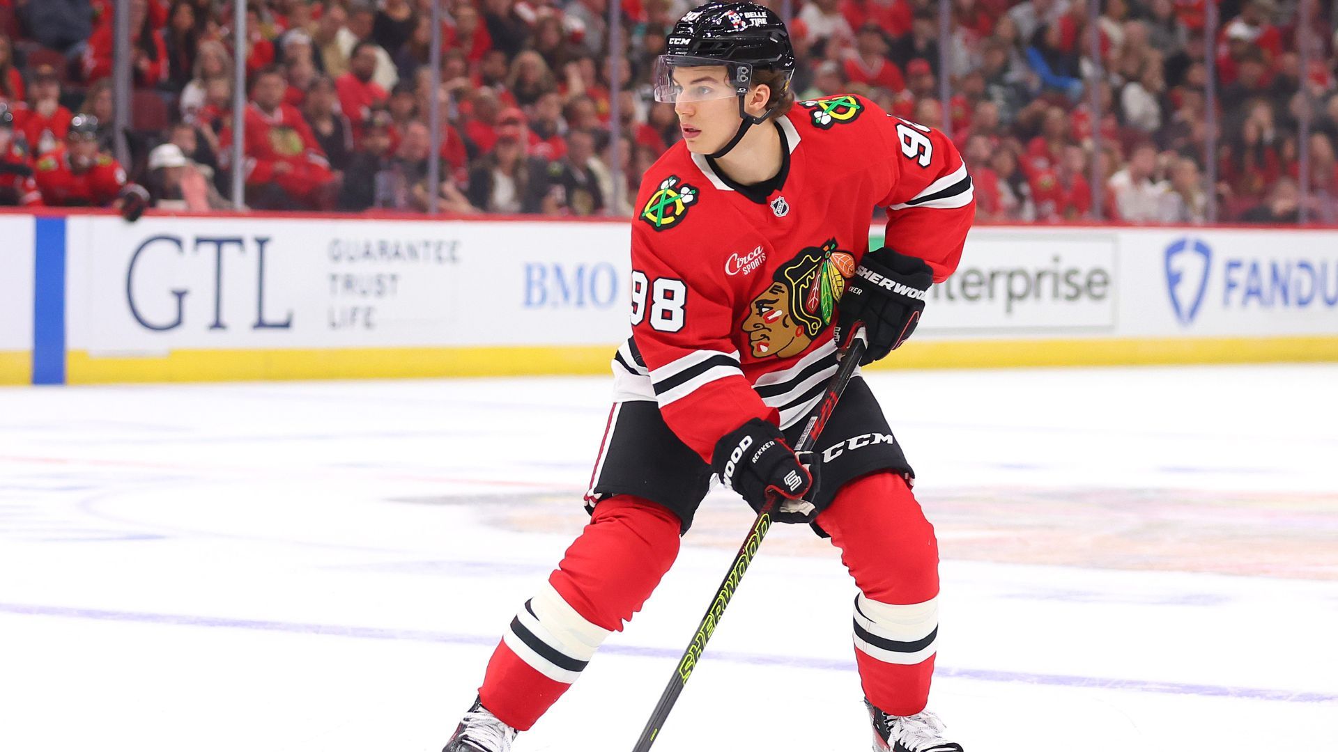 Connor Bedard #98 of the Chicago Blackhawks