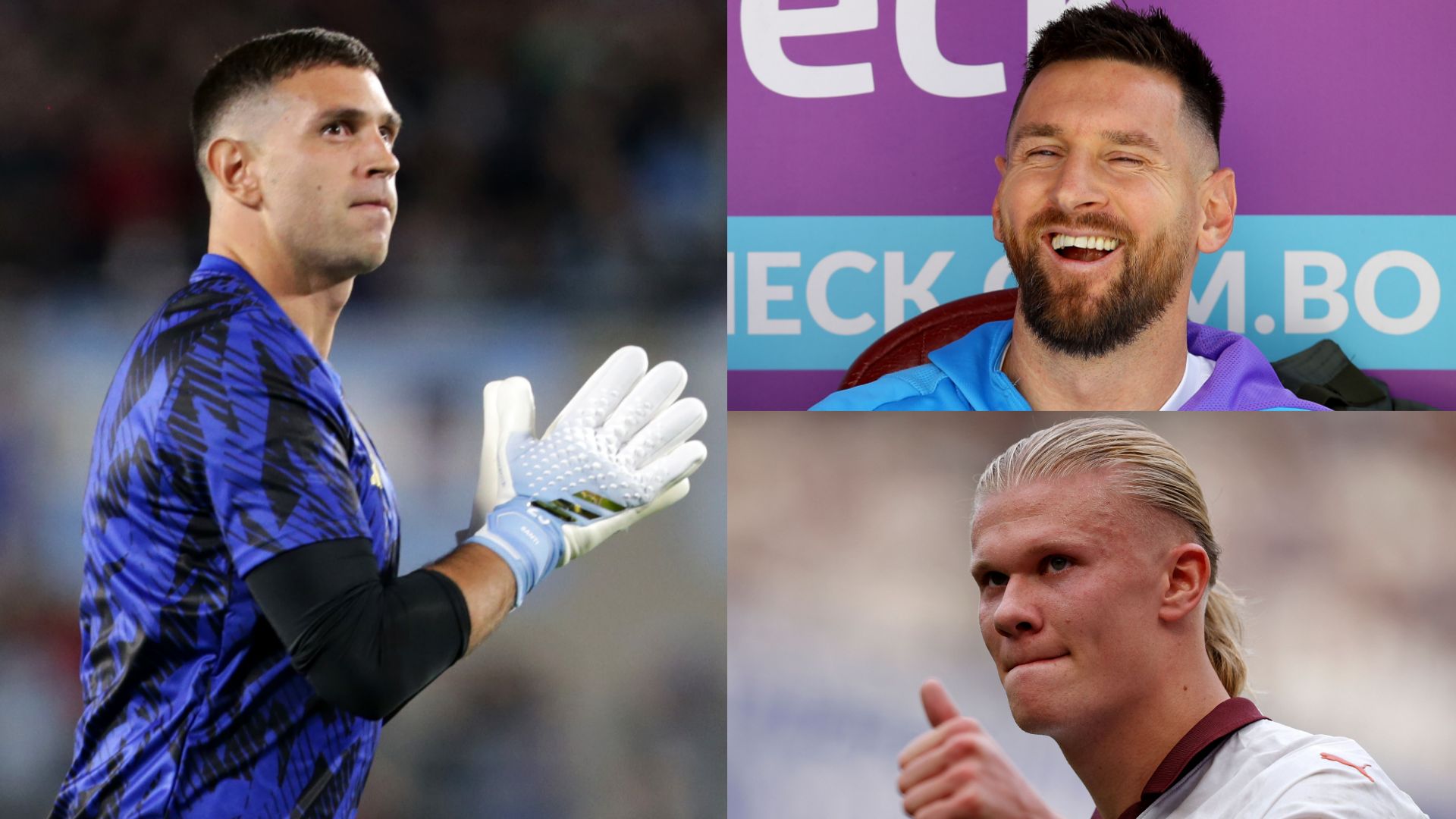 Emiliano Martinez Lionel Messi Haaland