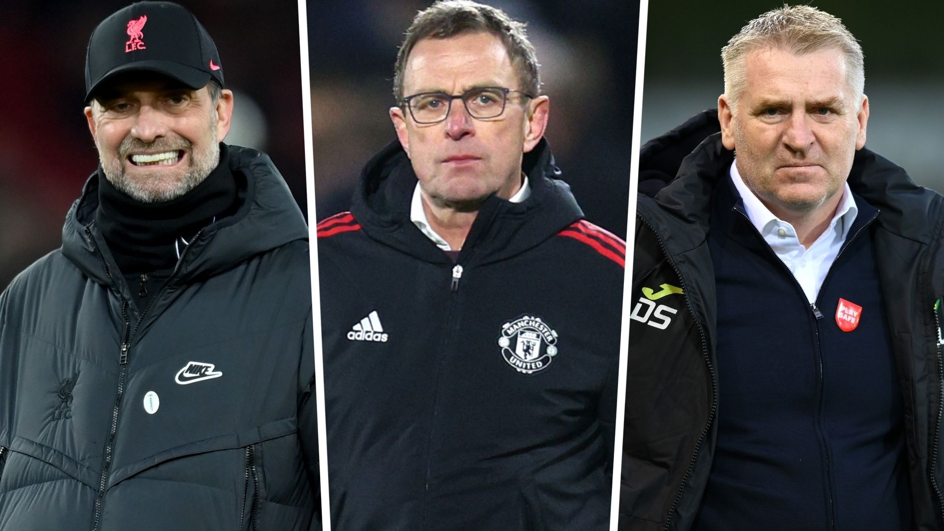Jurgen Klopp Ralf Rangnick Dean Smith Premier League 2021-22 GFX