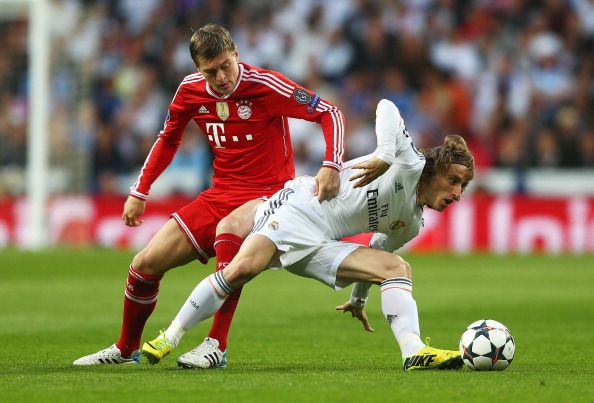 LUKA MODRIC TONI KROOS REAL MADRID BAYERN MUNICH CHAMPIONS LEAGUE 04232014