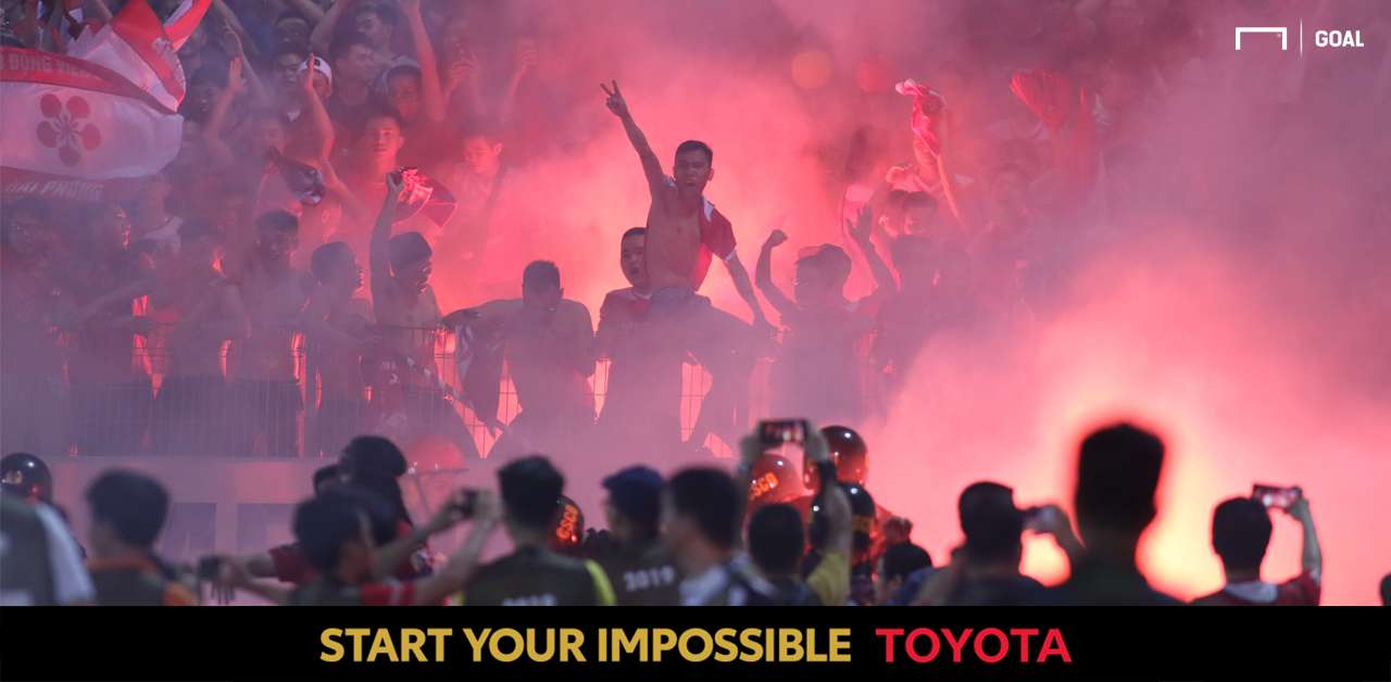 Toyota banner Red Flare Ha Noi vs Hai Phong V.League 2019