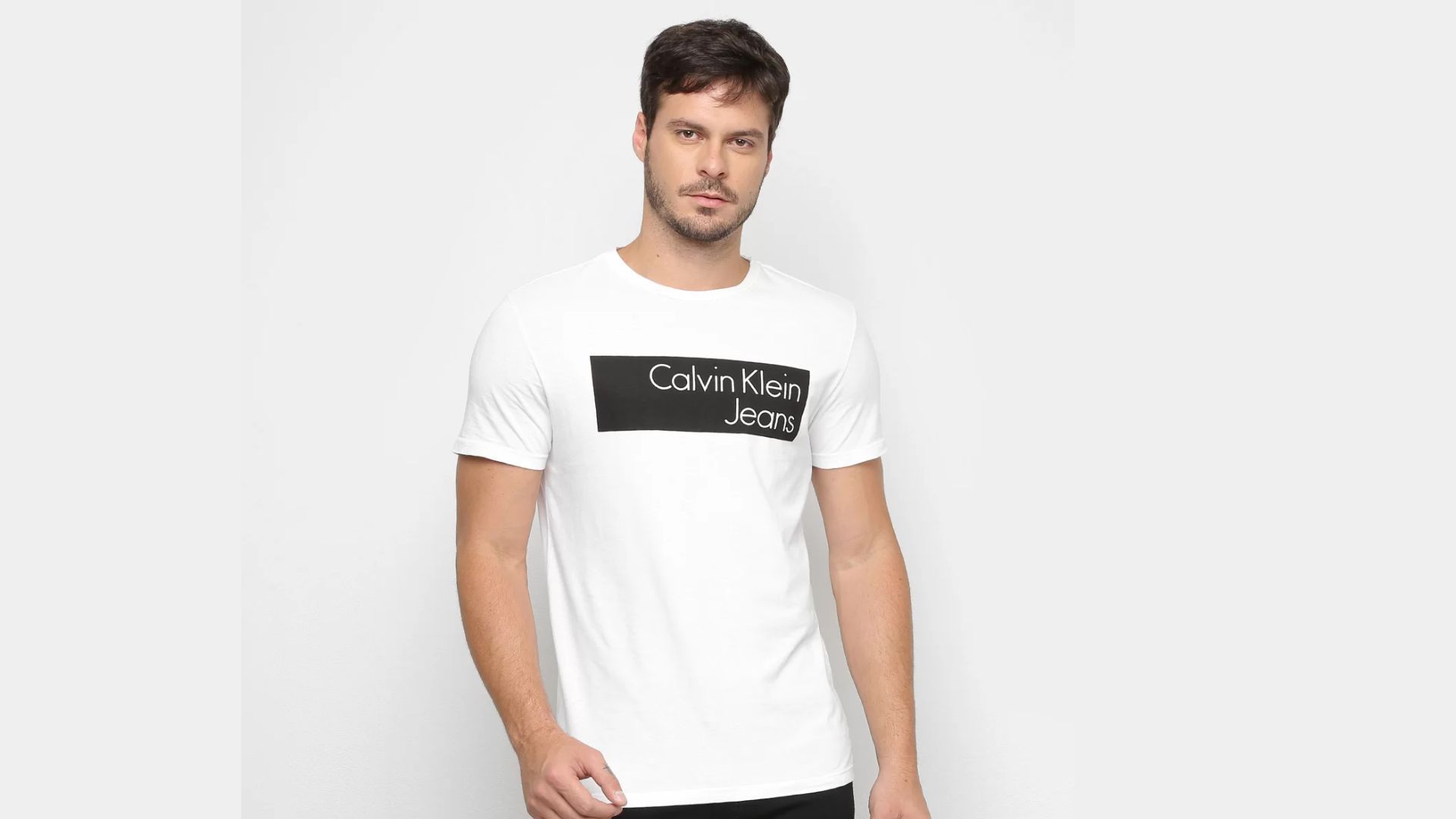 Camiseta Calvin Klein Jeans Estampada Masculina - Branca