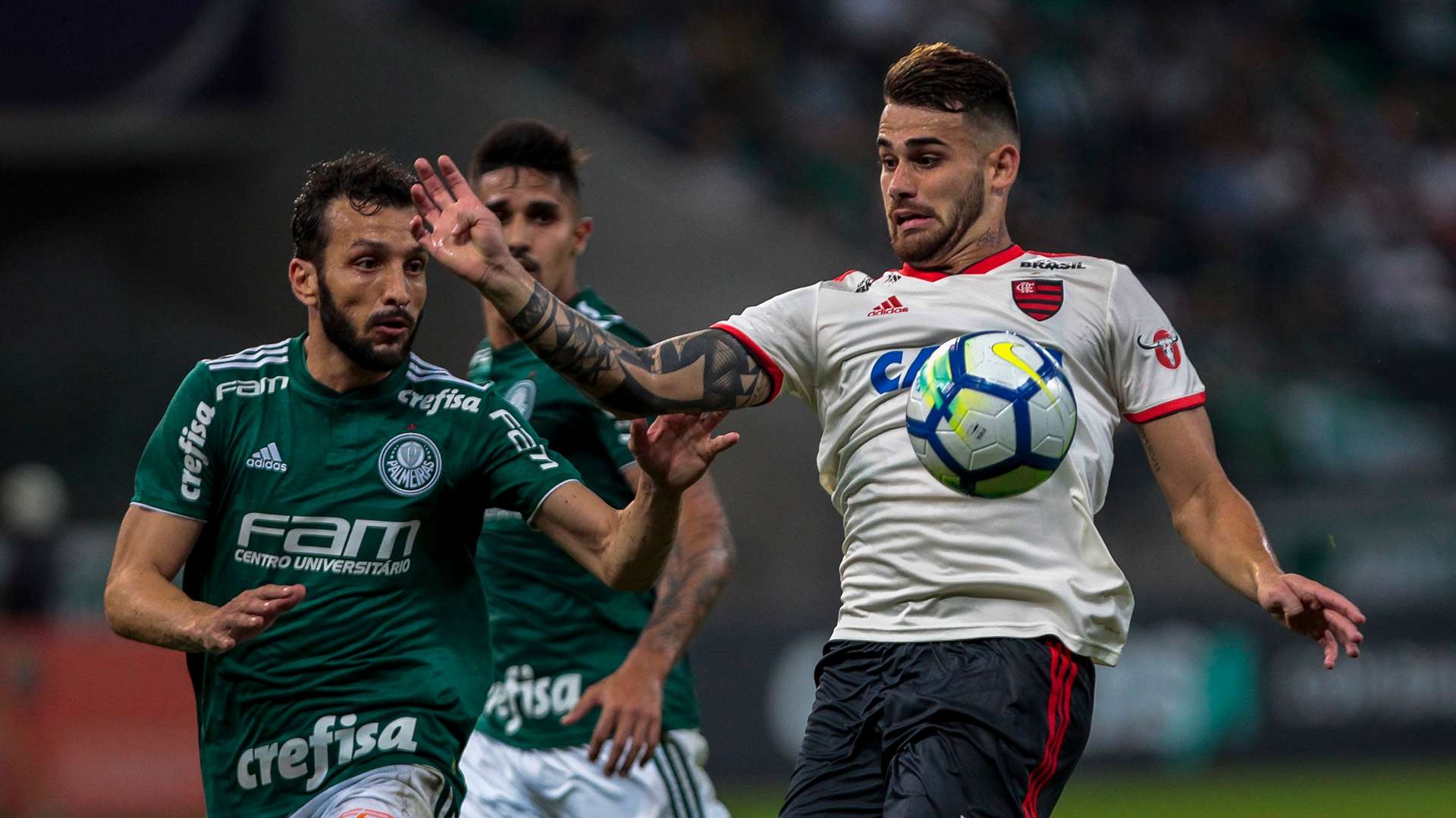 Felipe Vizeu Edu Dracena Palmeiras Flamengo Brasileirao Serie A 13062018