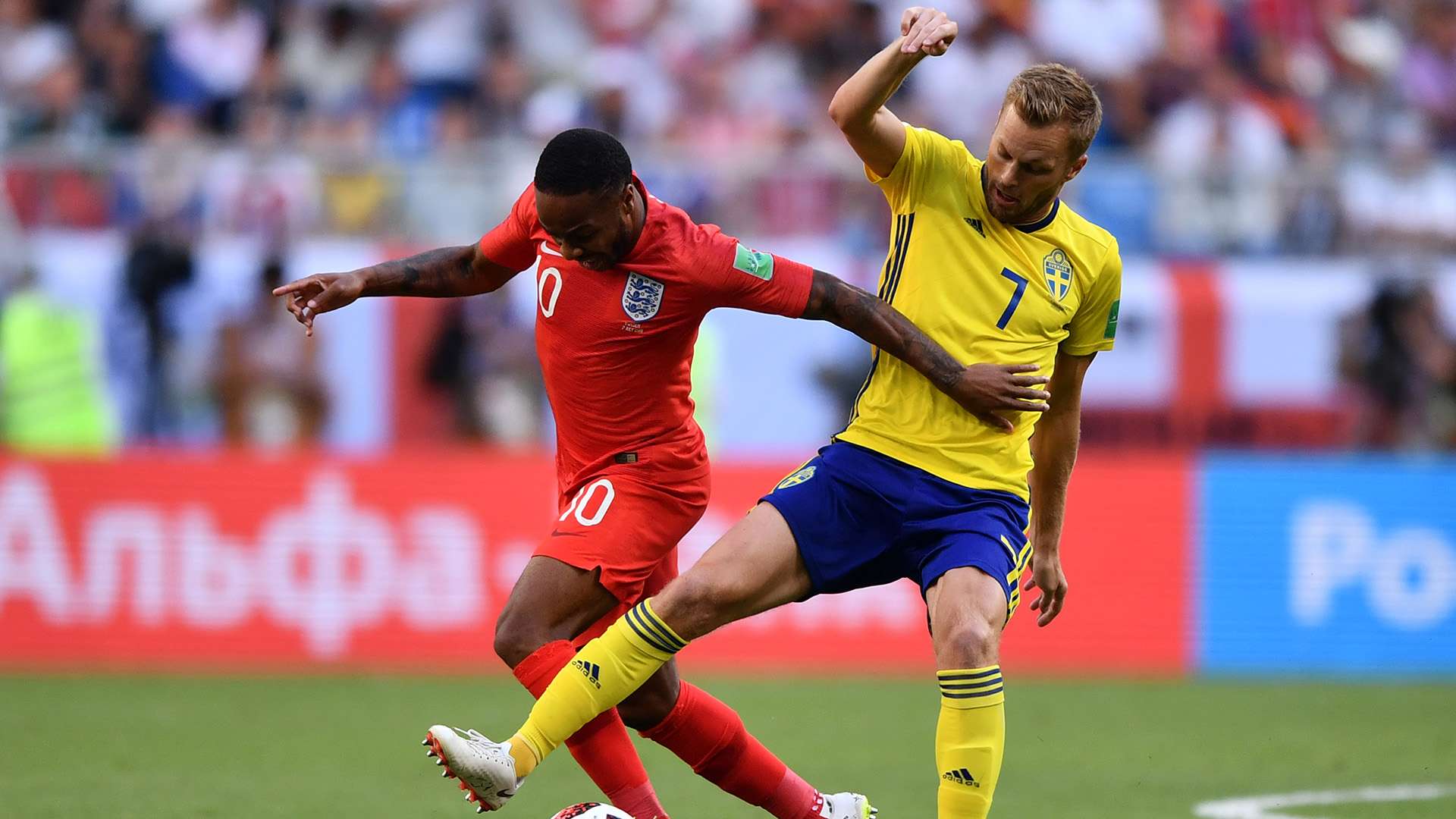 Raheem Sterling Sebastian Larsson Sweden England World Cup 2018 070718