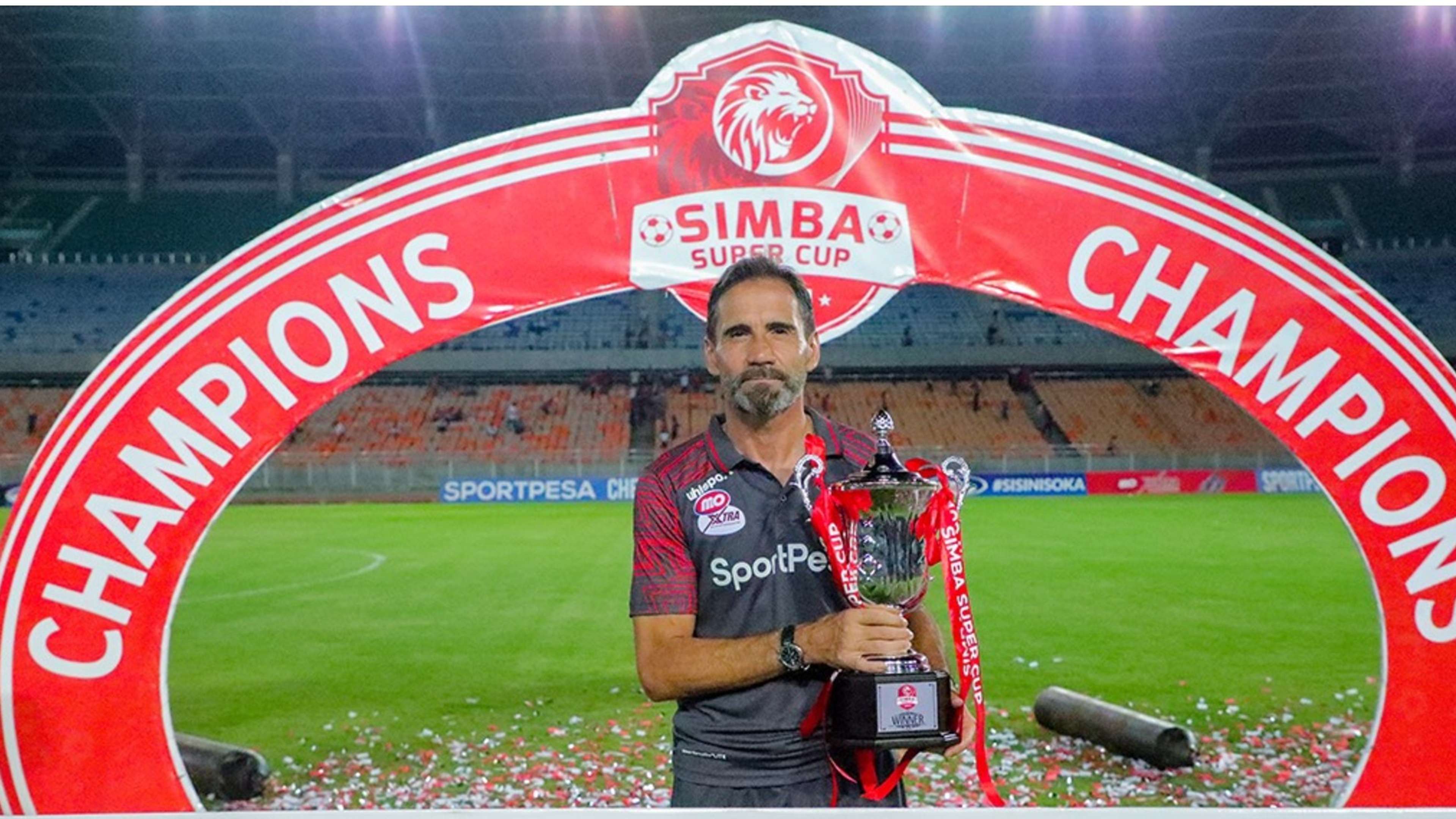Didier Gomes Da Rosa of Simba SC with first trophy.