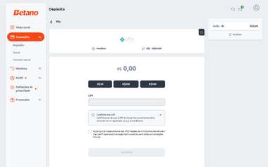 Betano Pix depósito