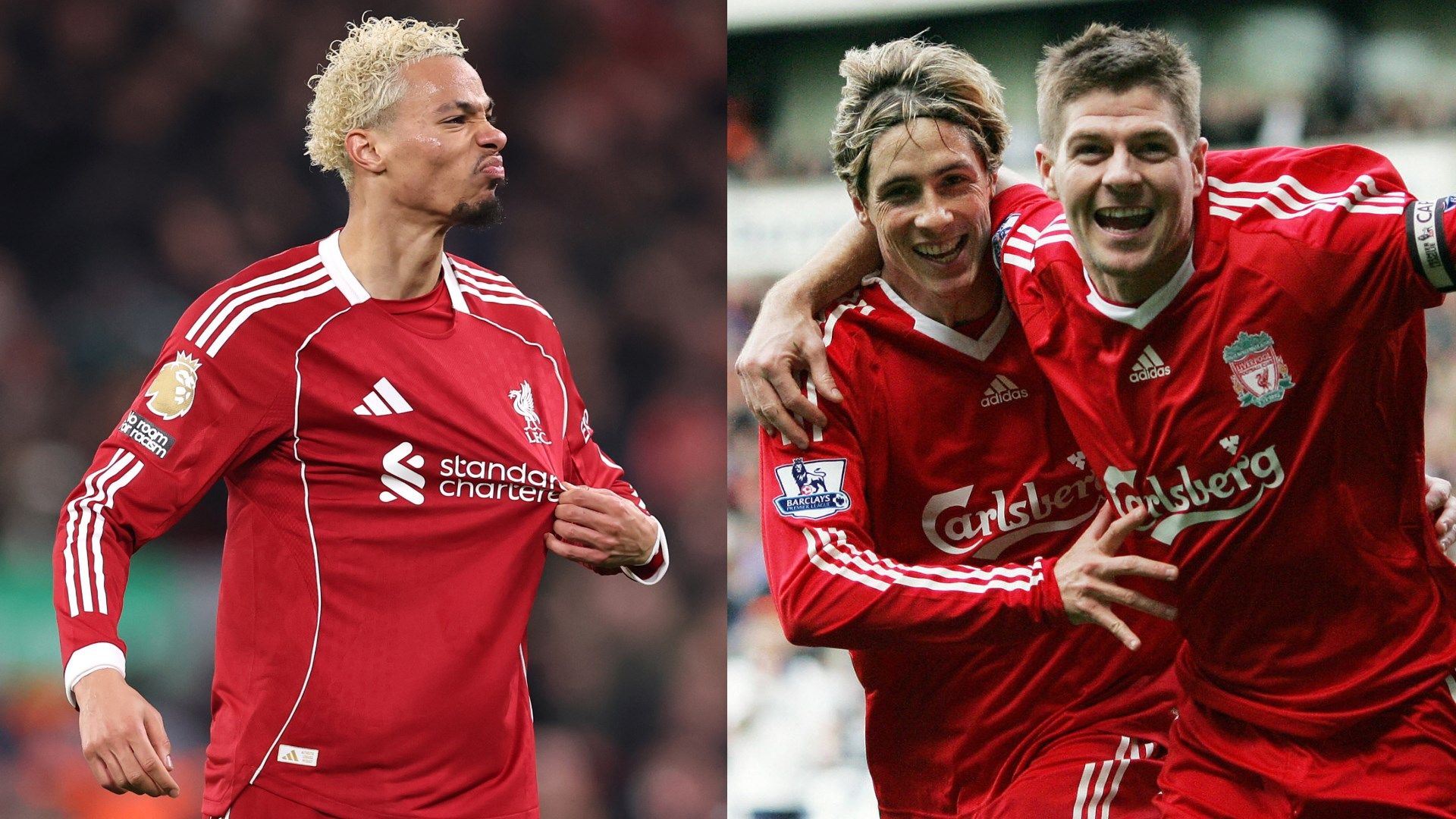 Hugo Ekitike Fernando Torres Steven Gerrard