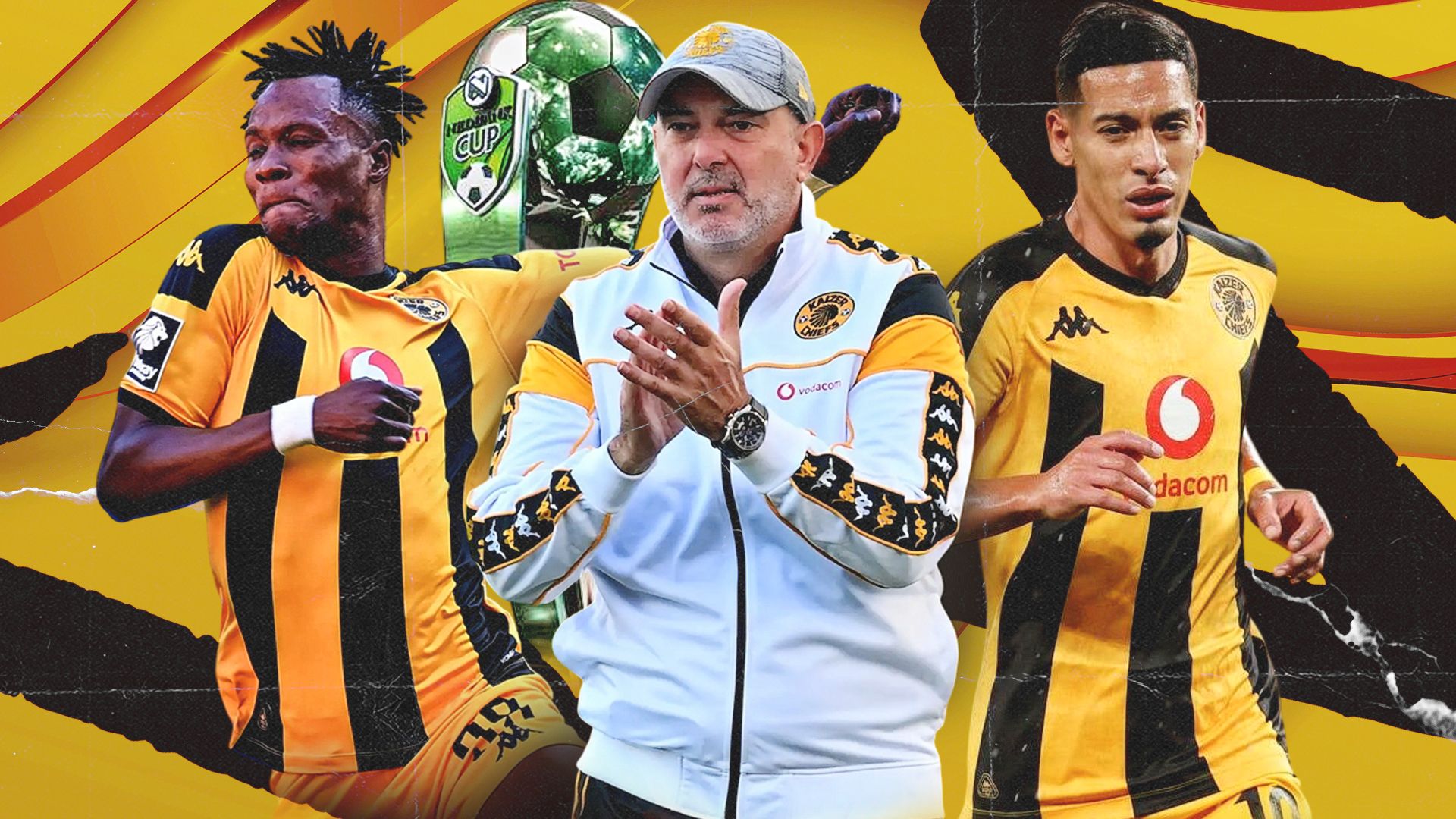 Nasreddine Nabi, Glody Lilepo & Gaston Sirino of Kaizer Chiefs 16-9
