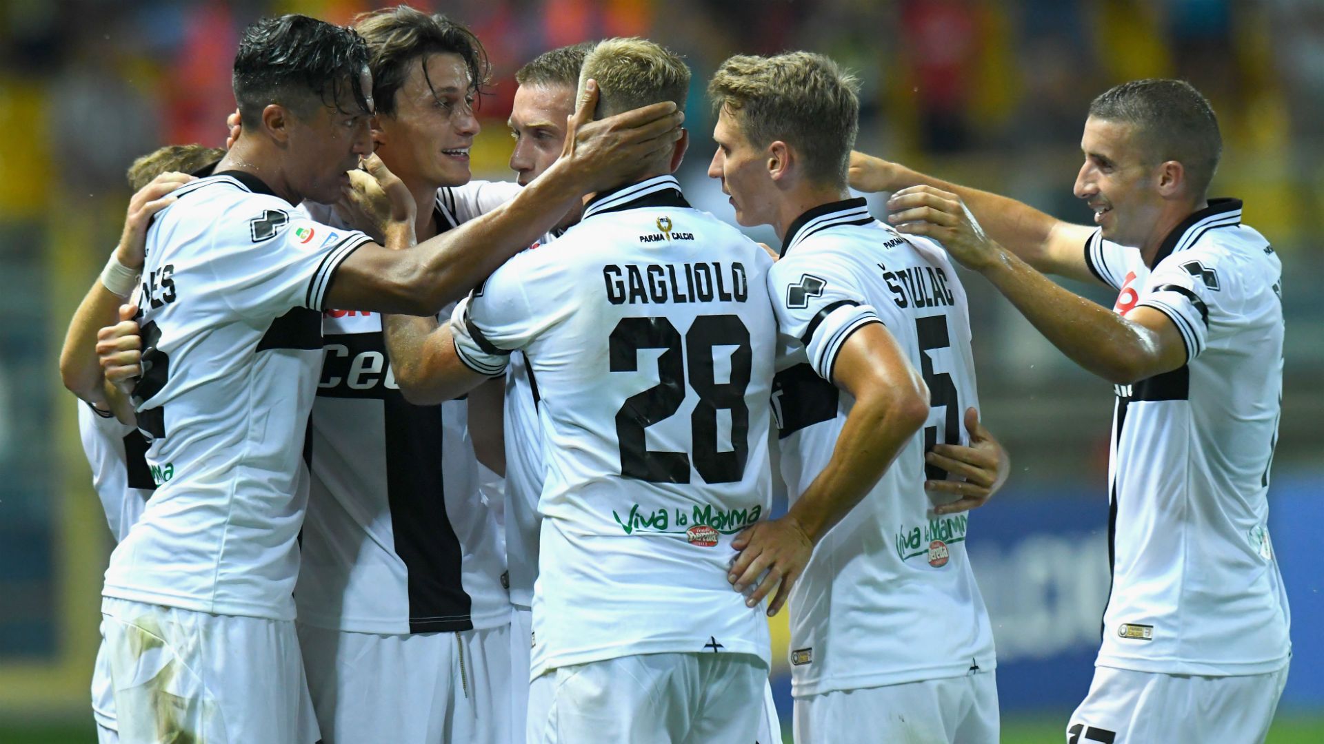Parma celebrating Serie A