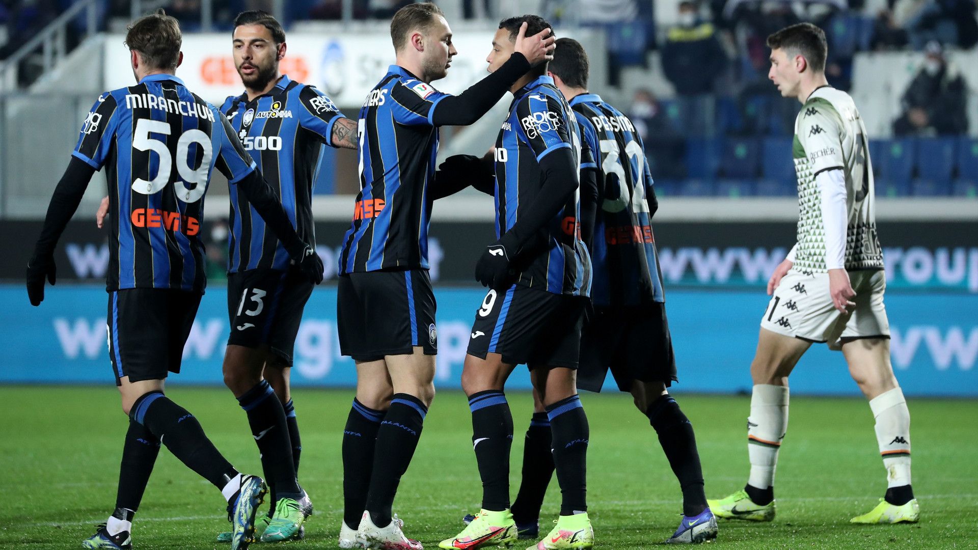 Muriel celebrate Atalanta Venezia Coppa Italia 12012022