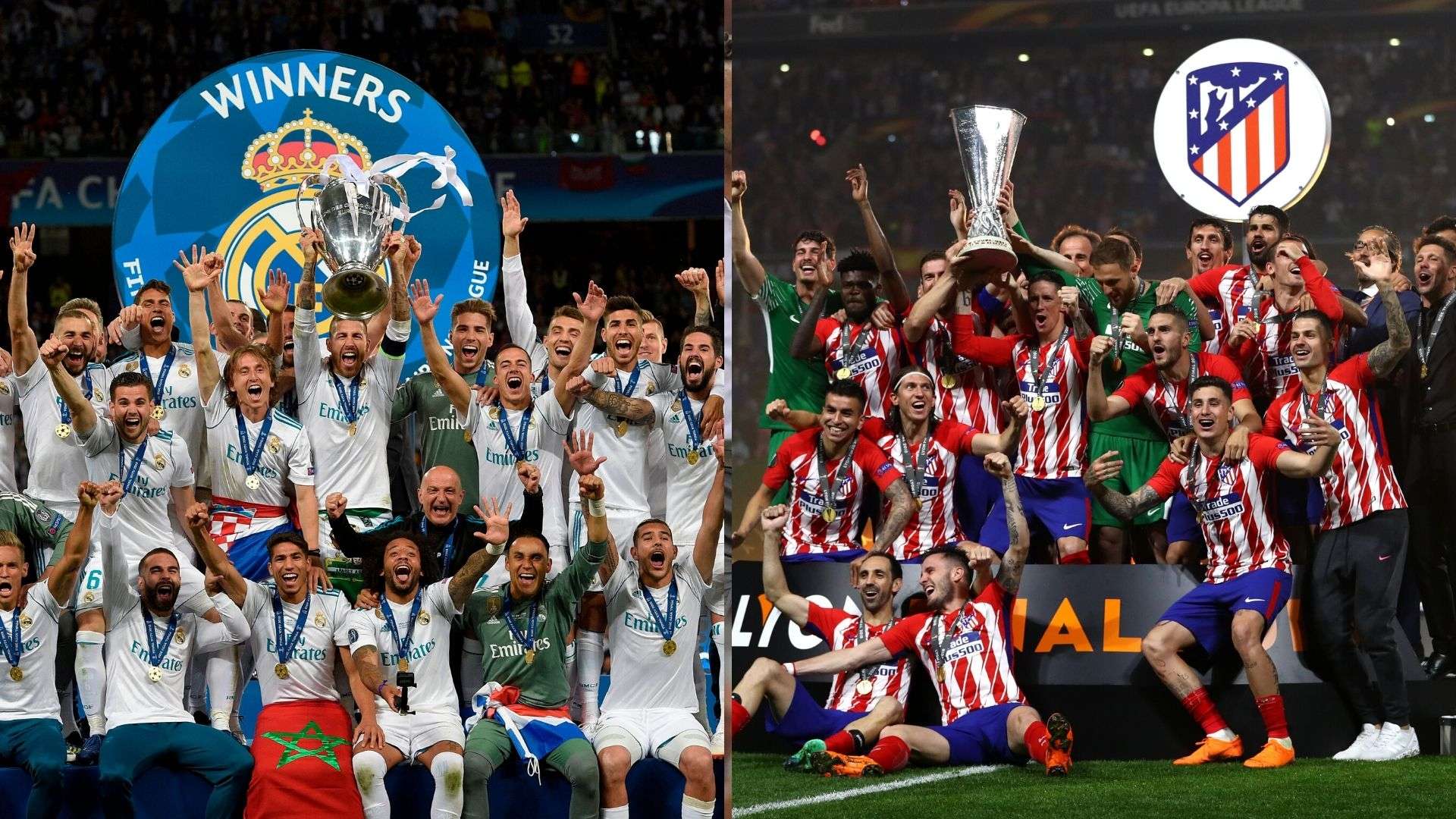Real Madrid y Atlético de Madrid, campeones de Champions League y Europa League en 2017-2018