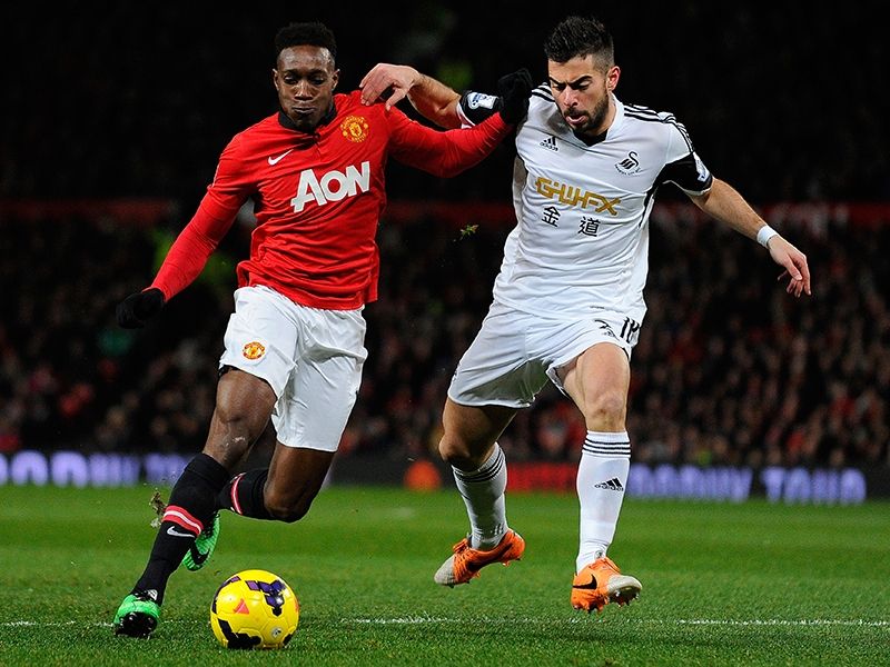 Danny Welbeck ; Jordi Amat Manchester United vs Swansea City English Premier League 01112014