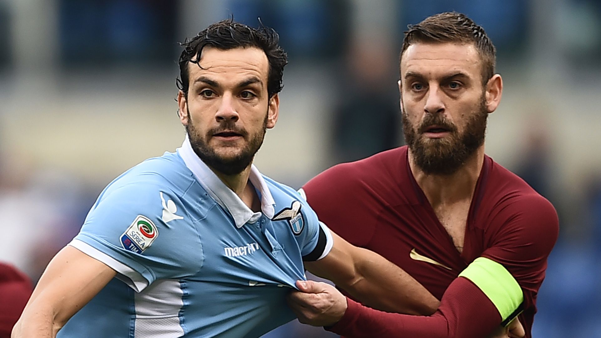 Marco Parolo Daniele De Rossi Lazio Rom AS Rom Serie A 04122016