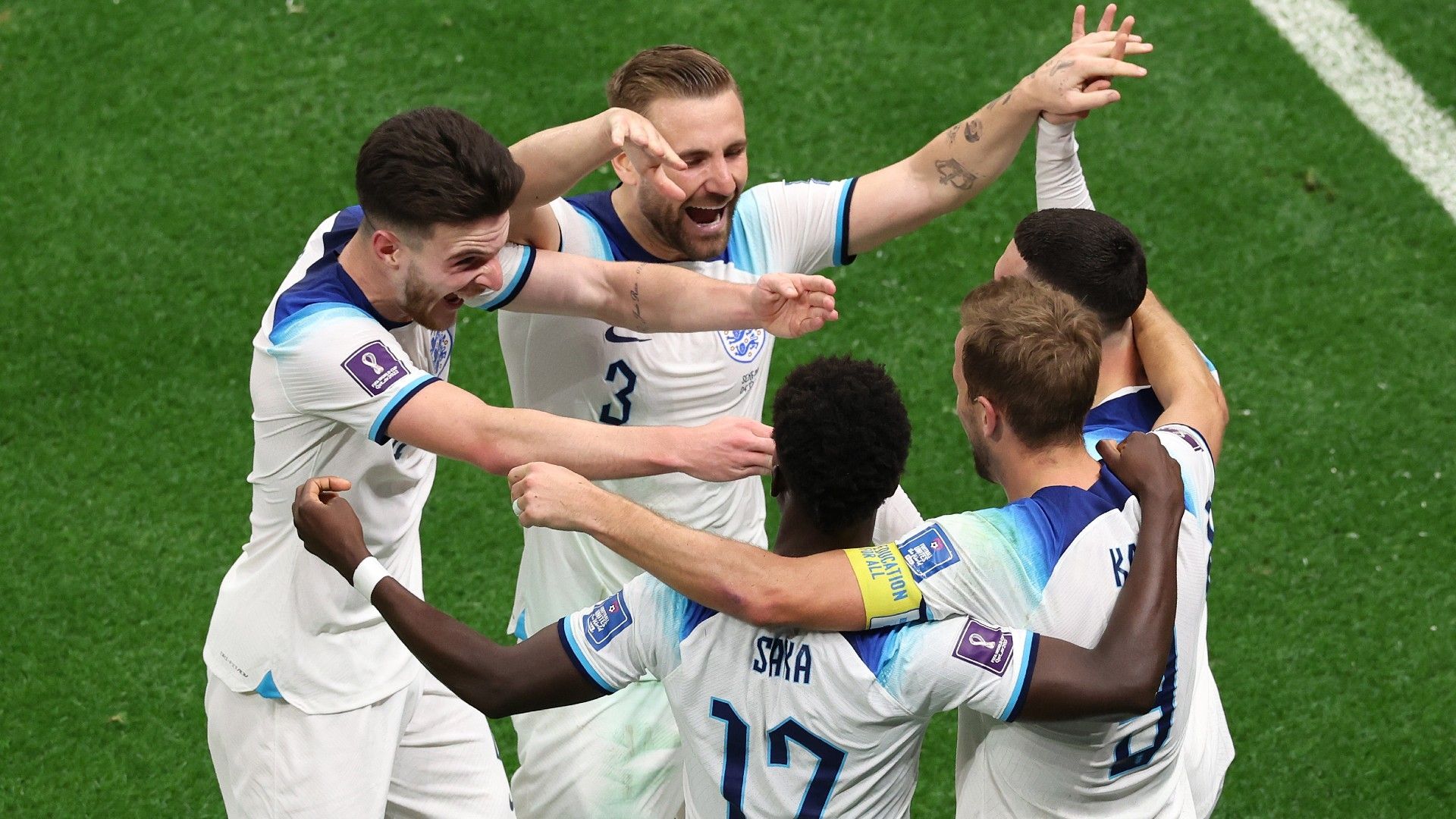 Declan Rice Bukayo Saka Luke Shaw England 2022 World Cup