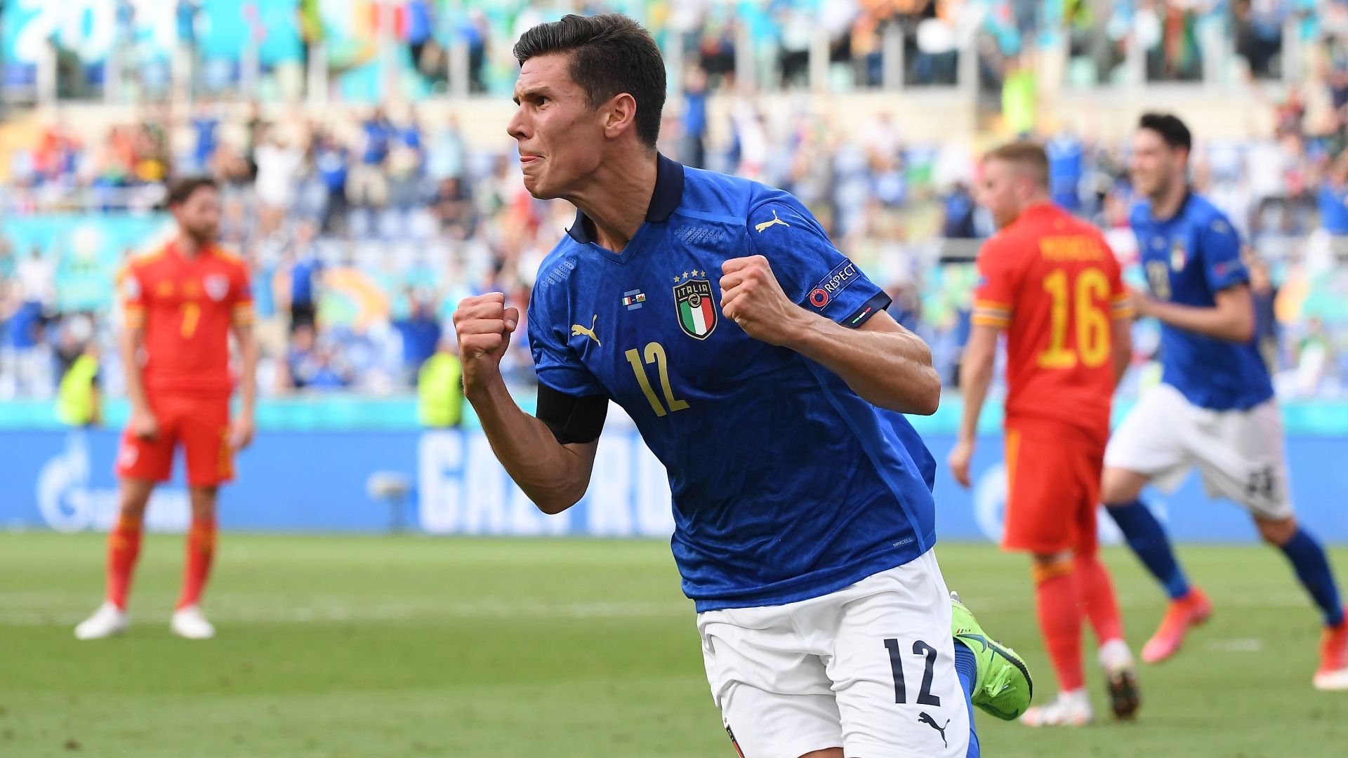 Pessina Italy Wales celebrating Euro