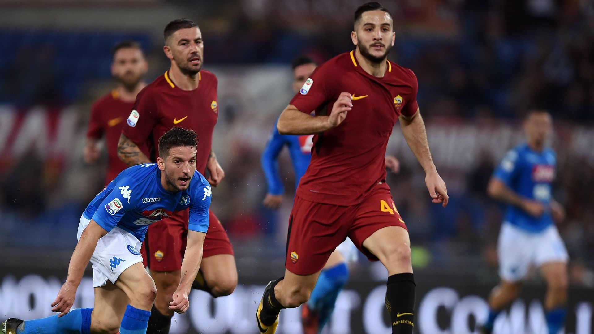 Kostas Manolas Dries Mertens Roma Napoli Serie A