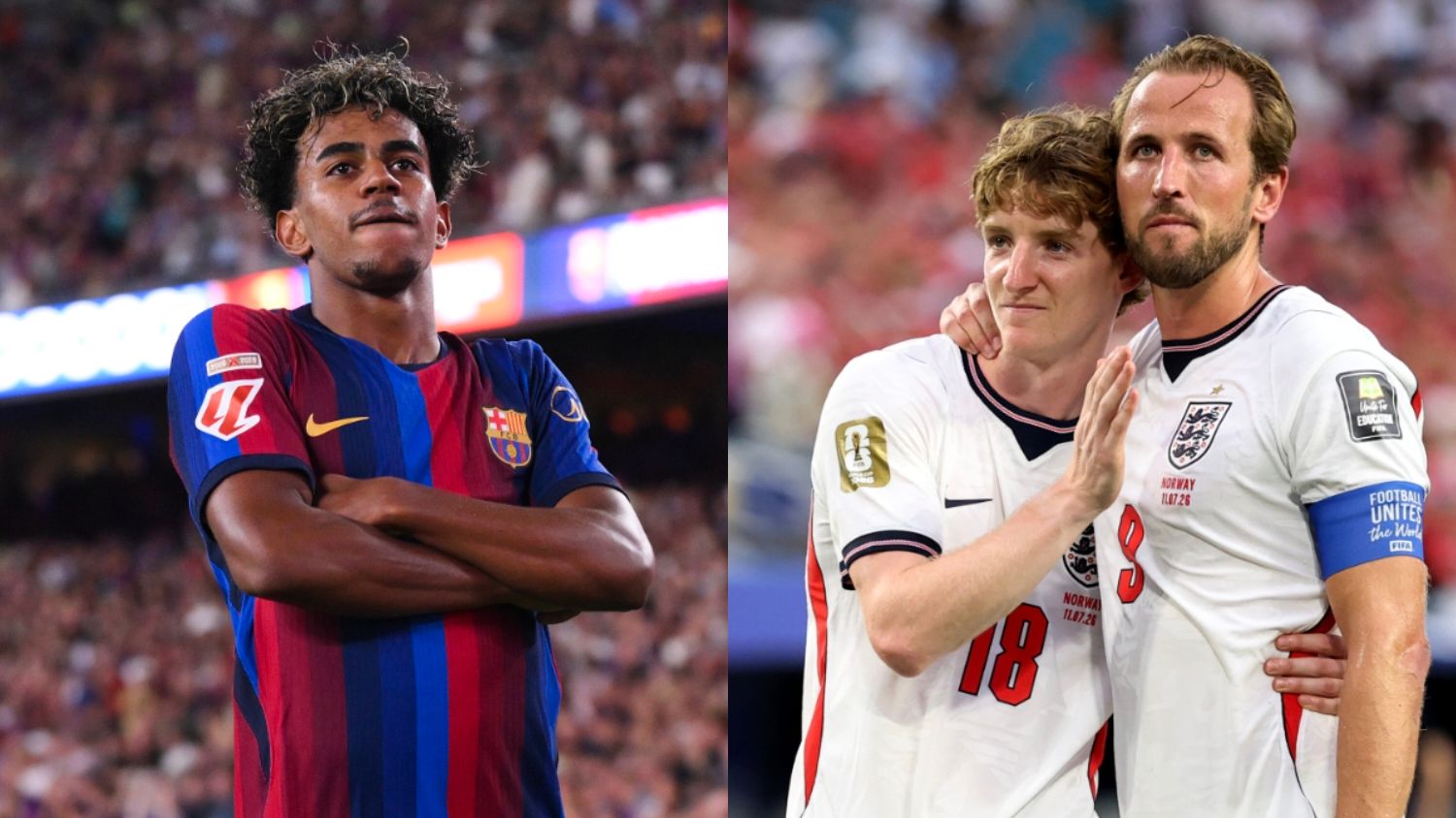Lamine Yamal Harry Kane Anthony Gordon Barcelona England