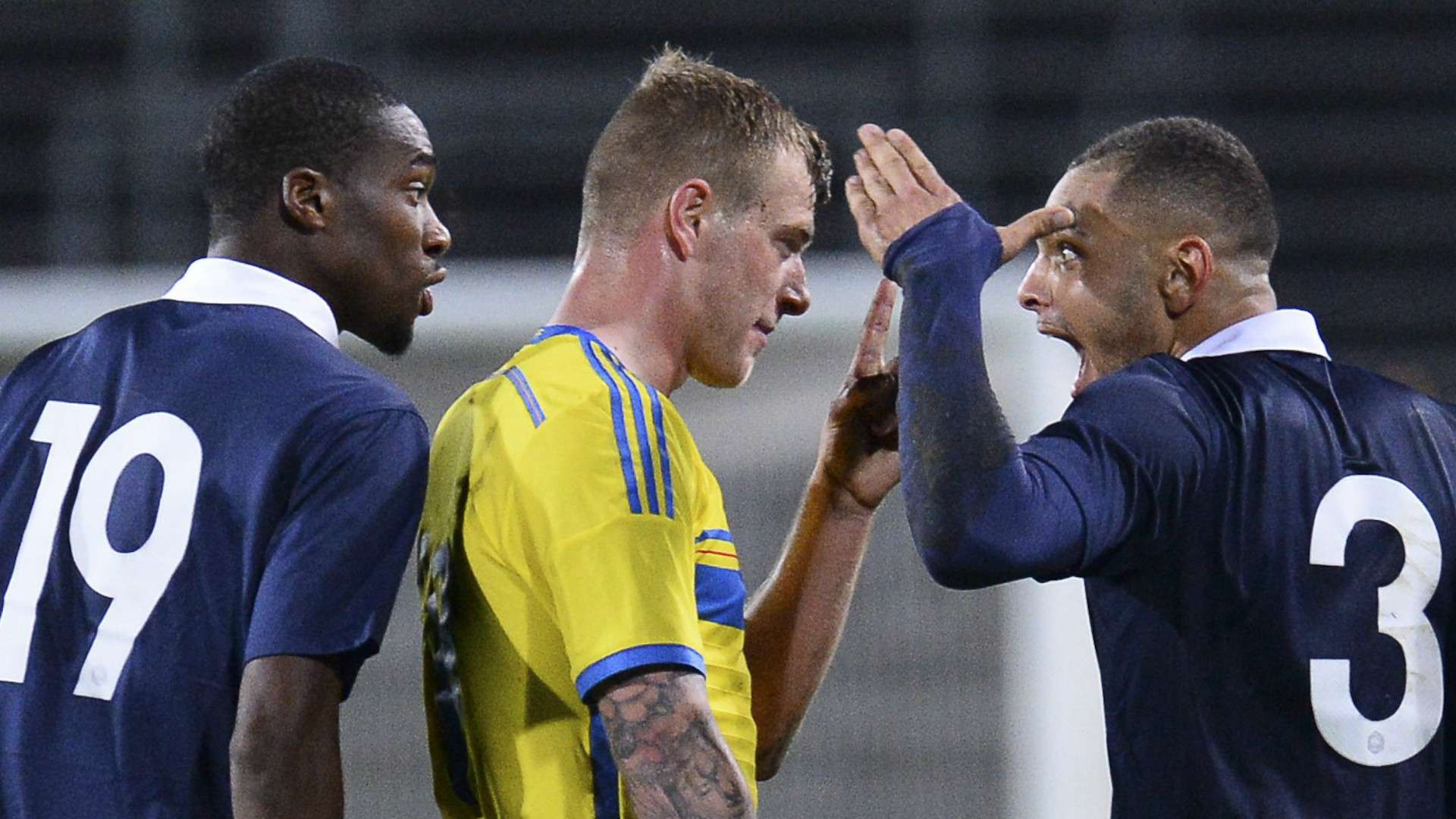 Layvin Kurzawa France U-21 & John Guidetti Sweden U-21 141014