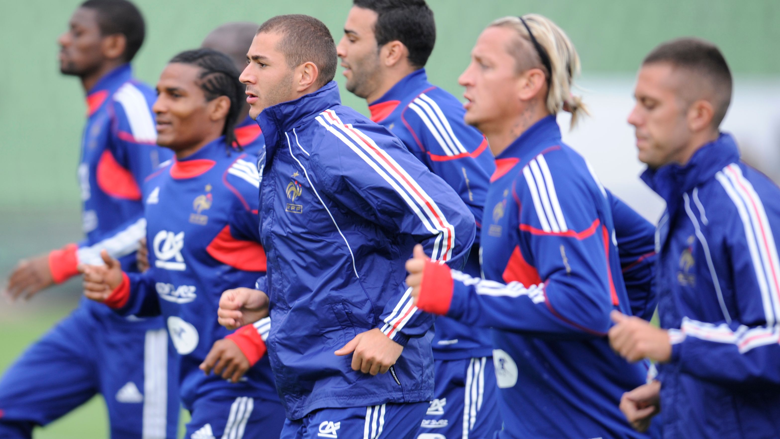 French national football players, (L-R)