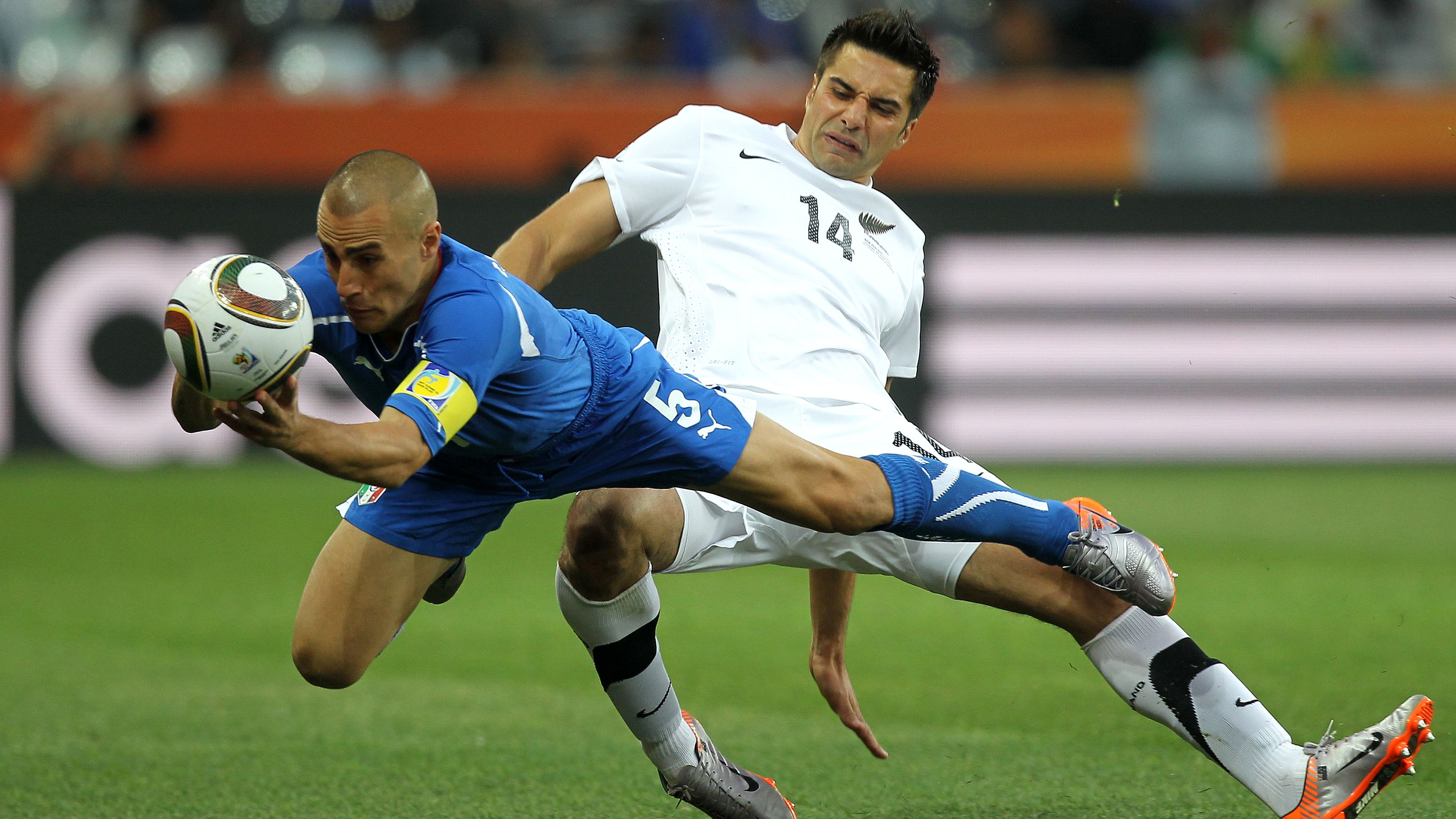 Italy's defender Fabio Cannavaro (L) cat
