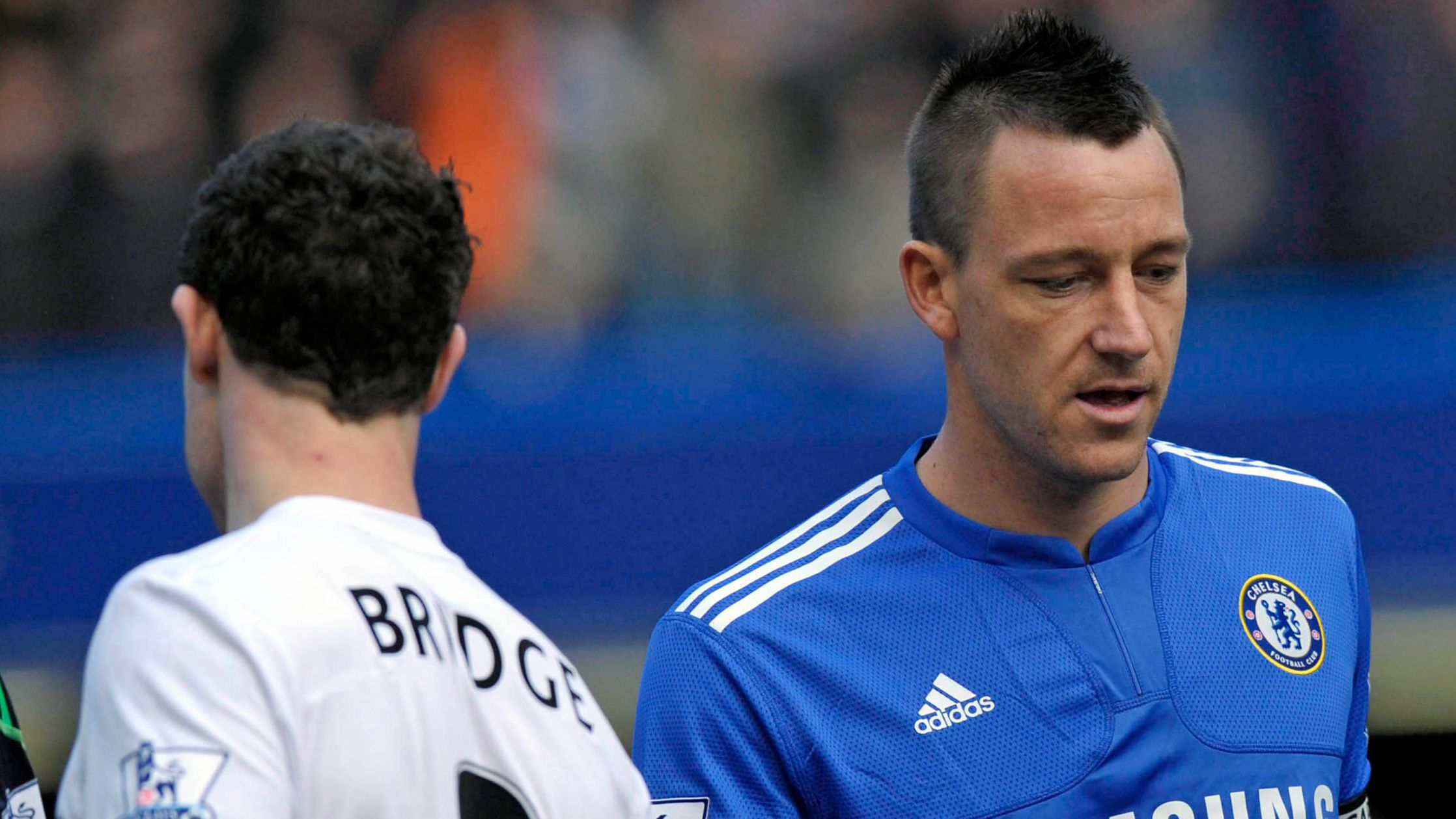 Chelsea's captain John Terry (R) fails t