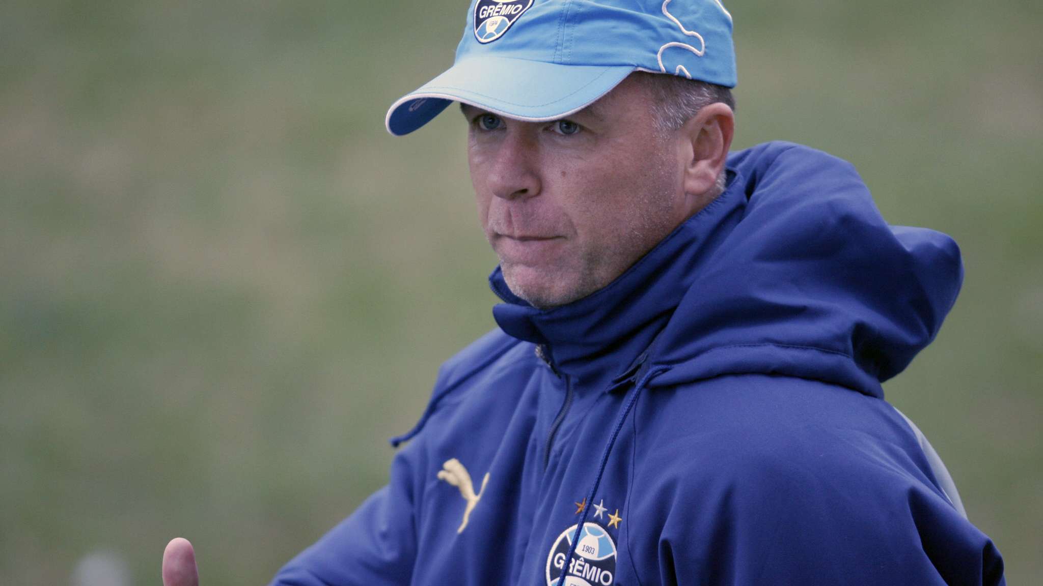 Gremio's coach Mano Menezes gives the th