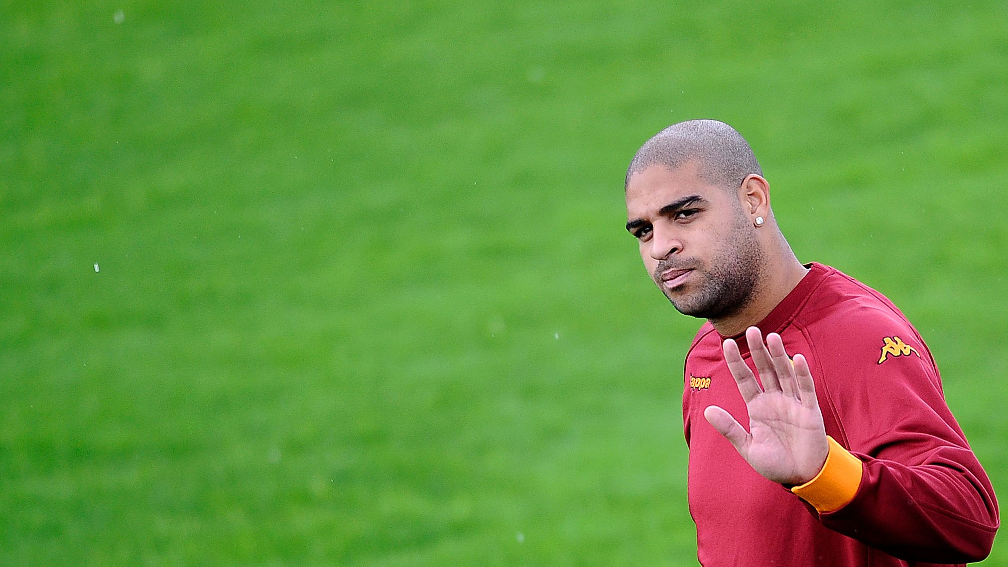 AS Roma's Brazilian forward Adriano reac