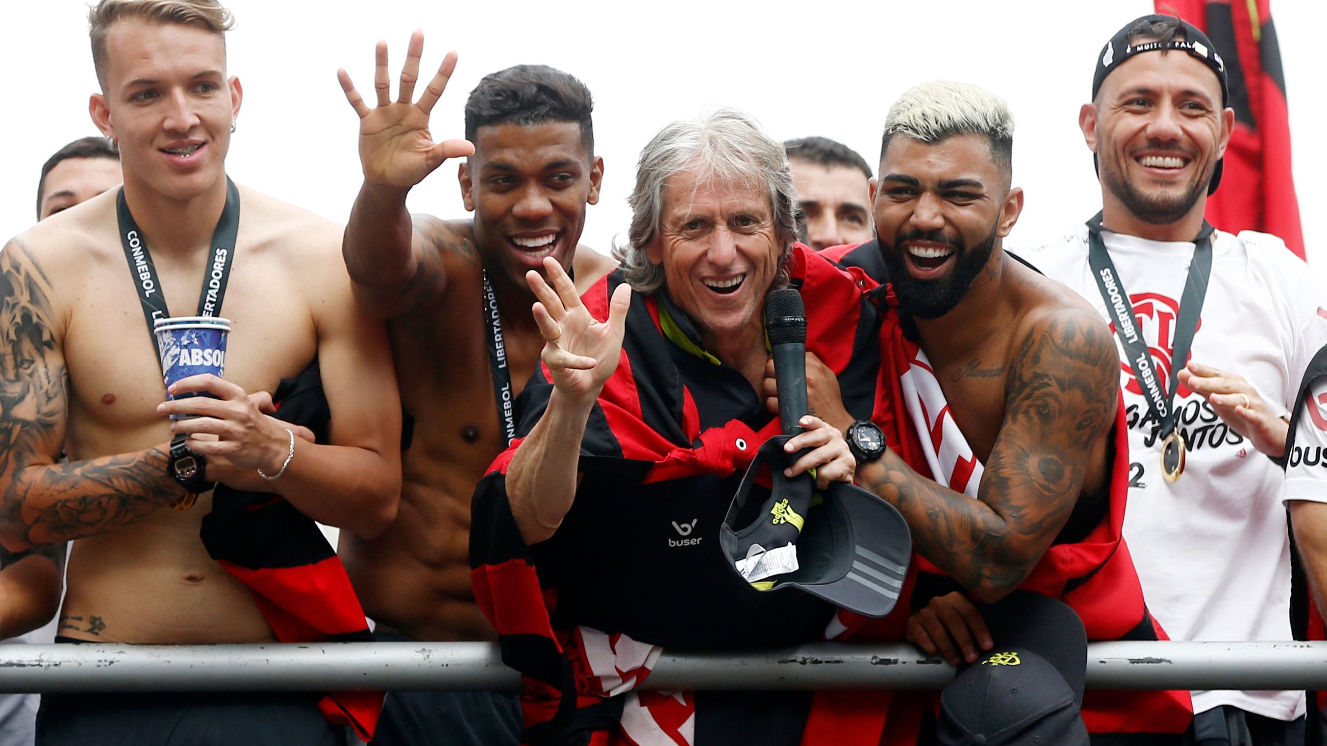 Flamengo Celebrates Winning the Copa CONMEBOL Libertadores 2019 Around Rio de Janeiro