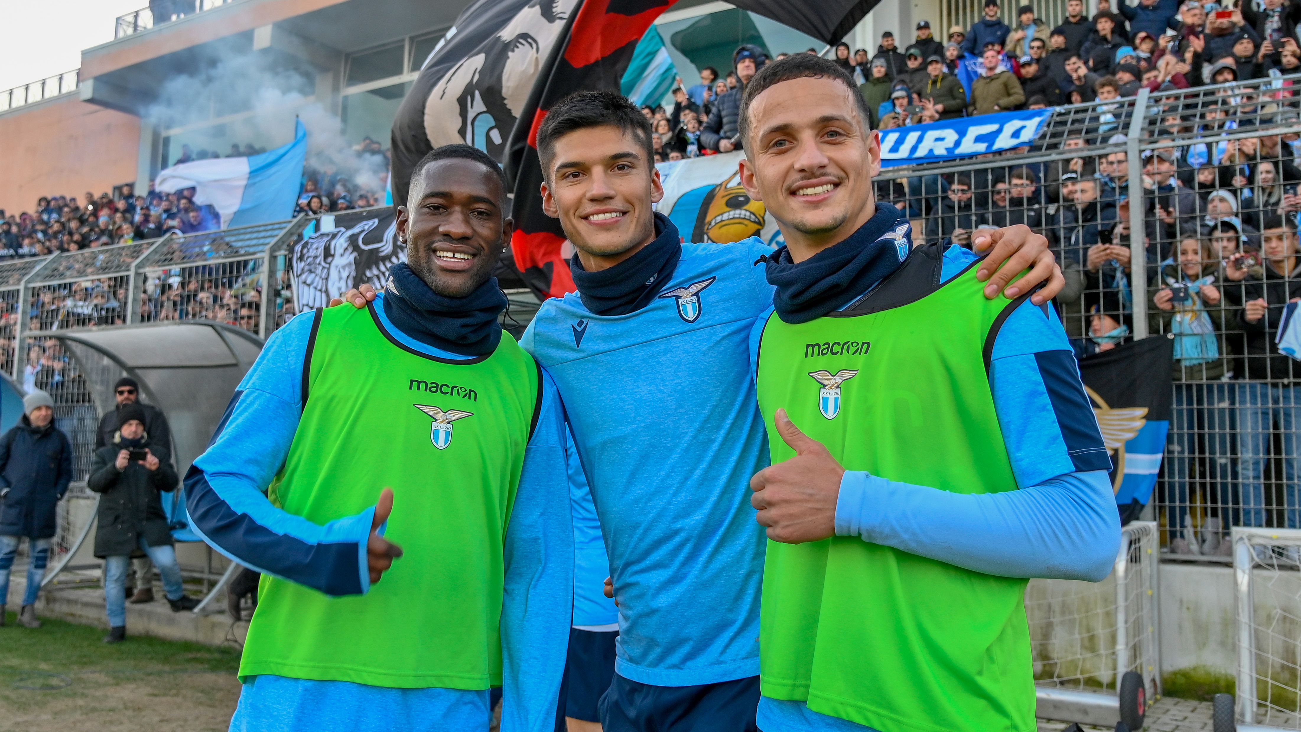 SS Lazio Celebrate The Italian Supercup Win With Fans