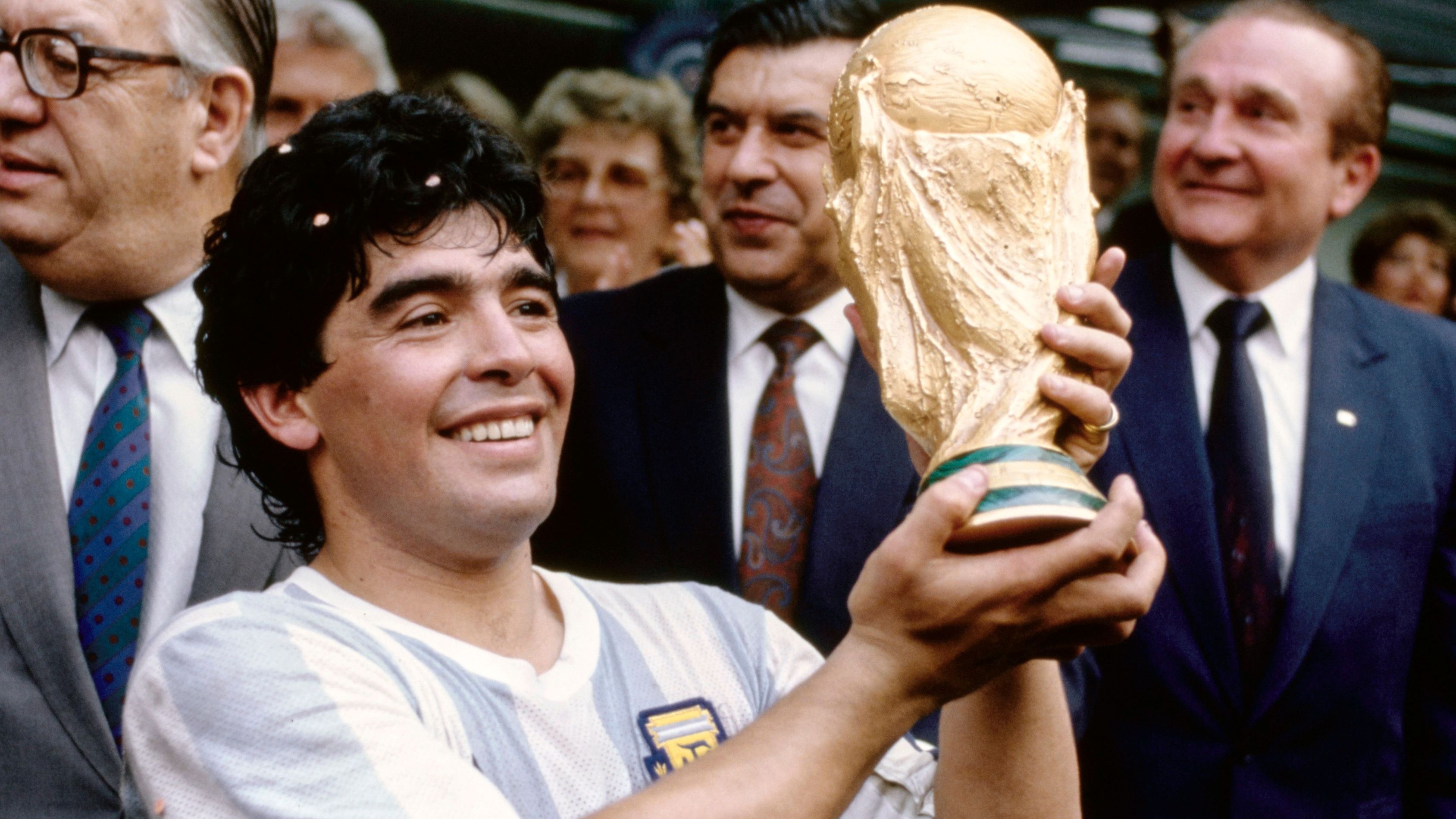 Argentina Captain Diego Maradona with Trophy 1986 FIFA World Cup Final