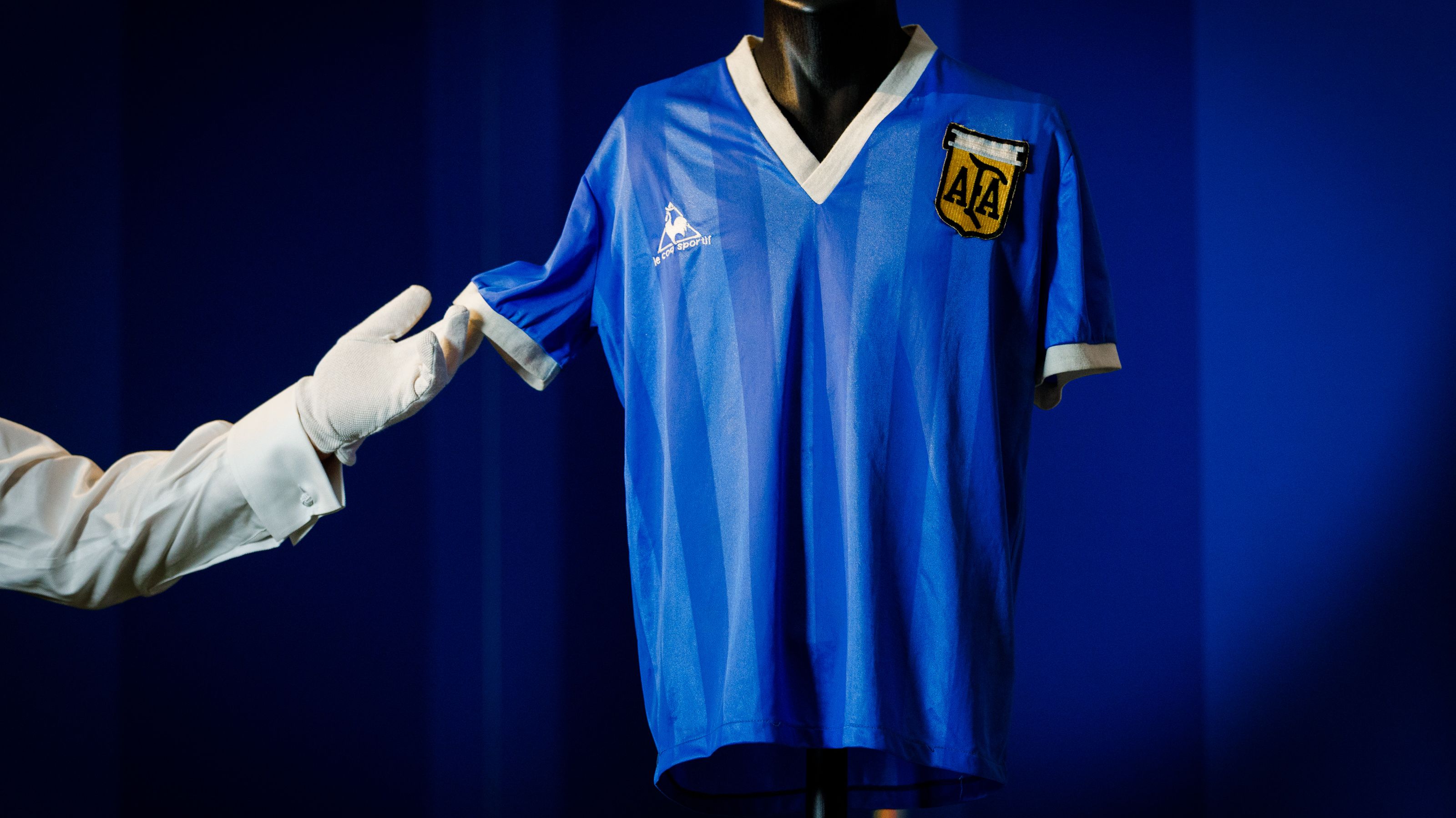 Sotheby's Displays Maradona's Historic 1986 World Cup Shirt
