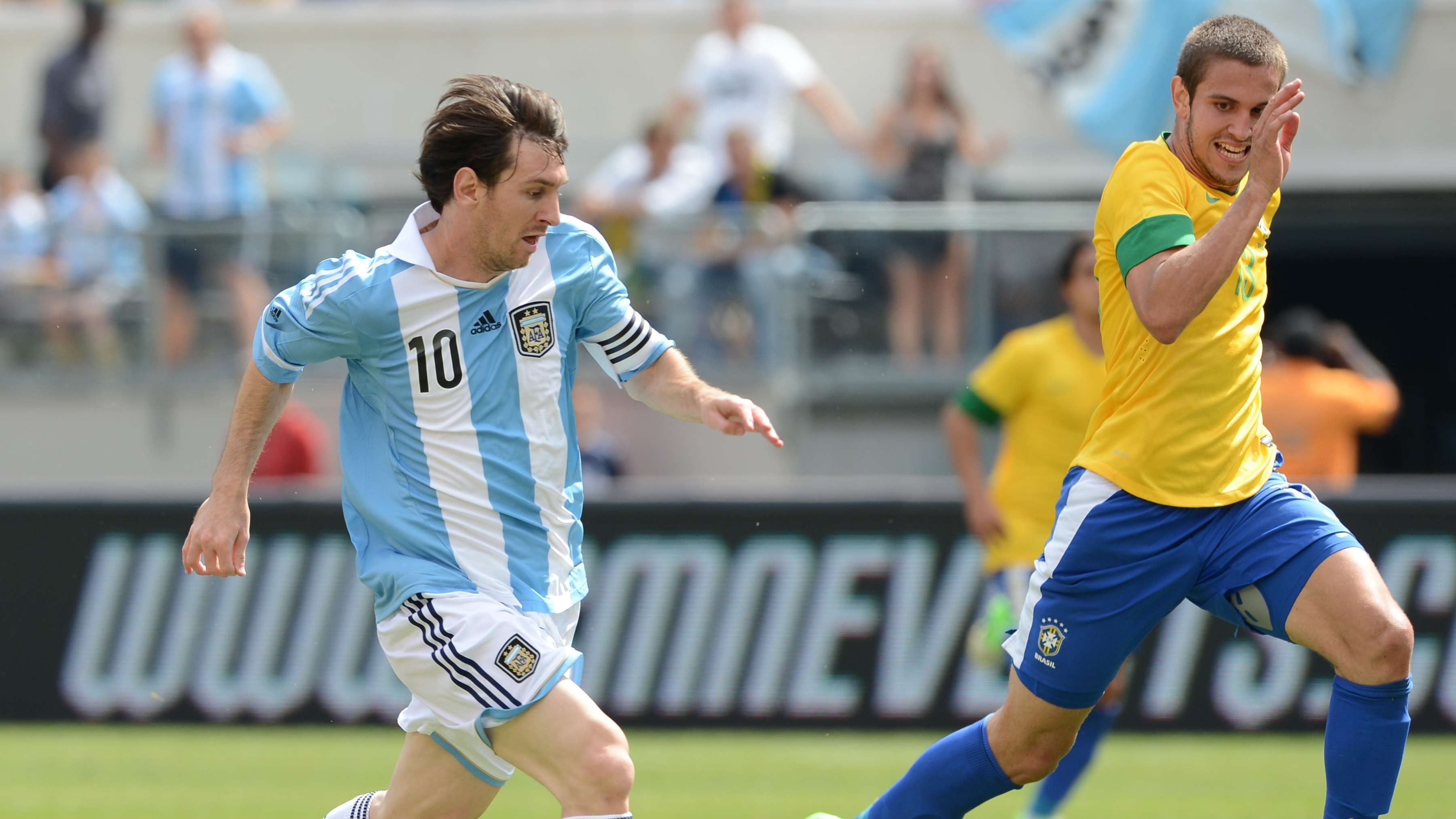 Argentine player Lionel Messi (10) kicks