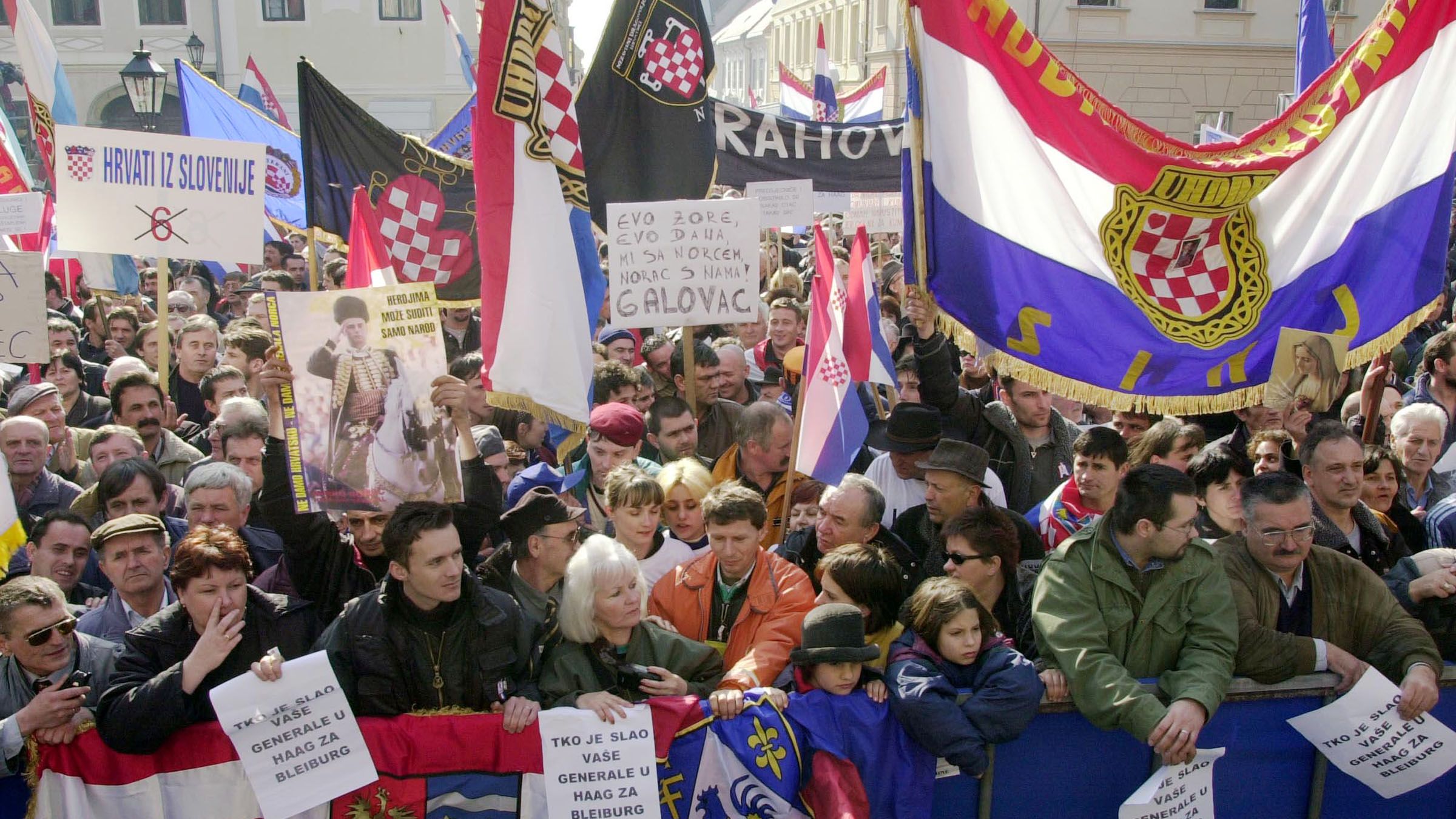 Croatian War Veterans Protest For Acccused General