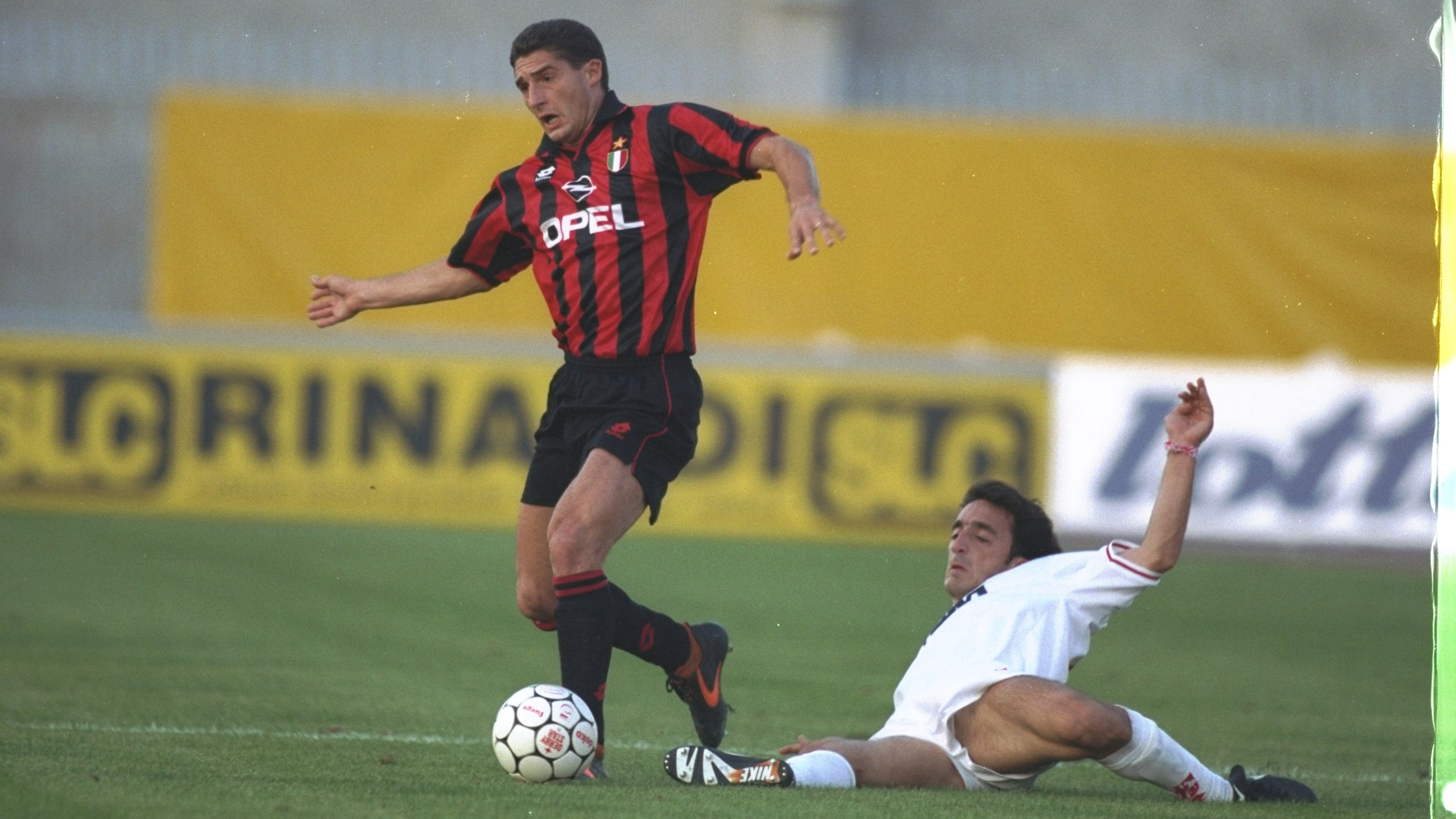 Daniele Massaro of AC Milan and Pellizzaro of Padova