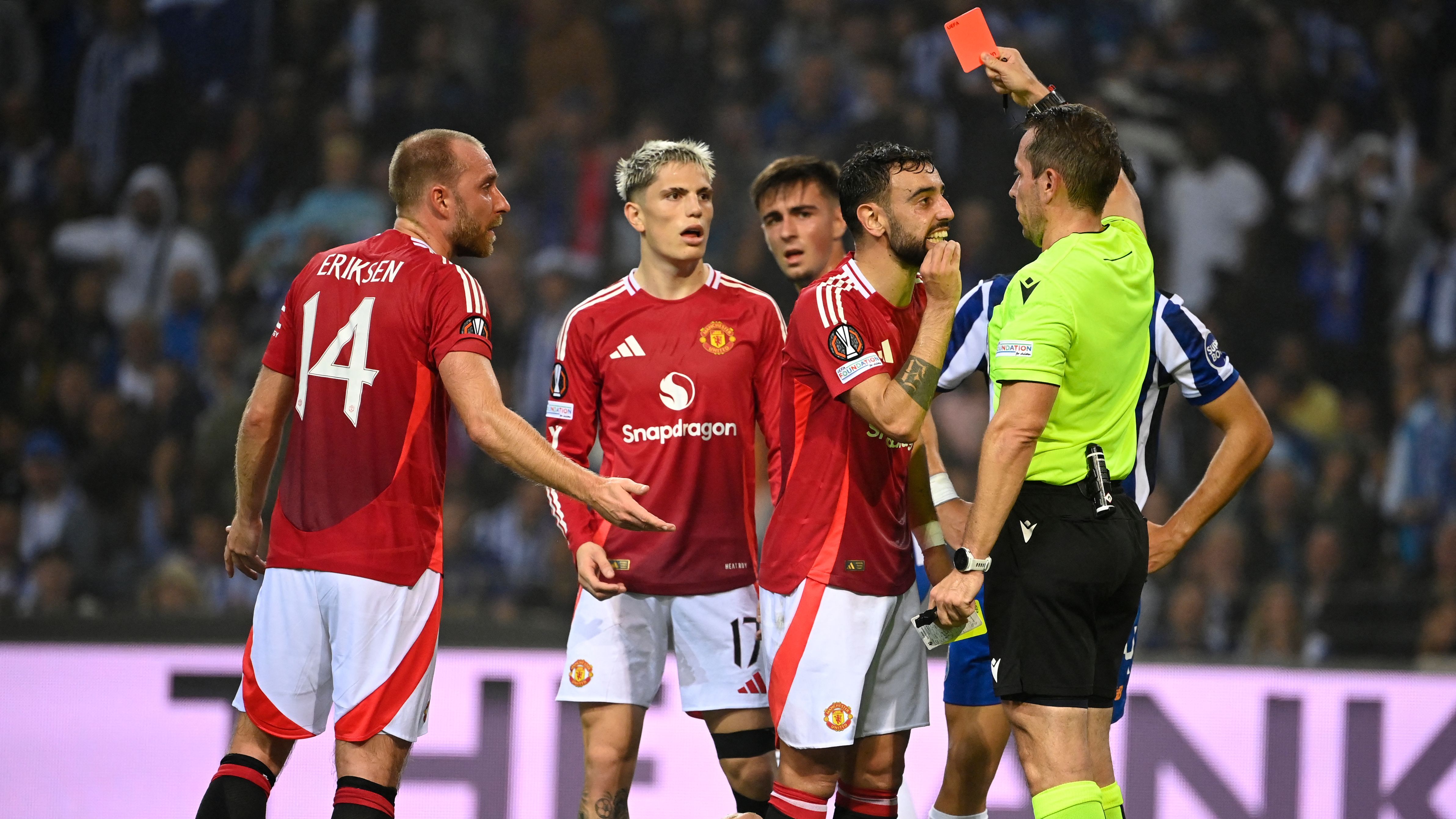 Man Utd player ratings vs Porto: Has Harry Maguire saved Erik ten Hag? Defender's late equaliser saves Red Devils from embarrassing Europa League defeat as Bruno Fernandes is sent off again |