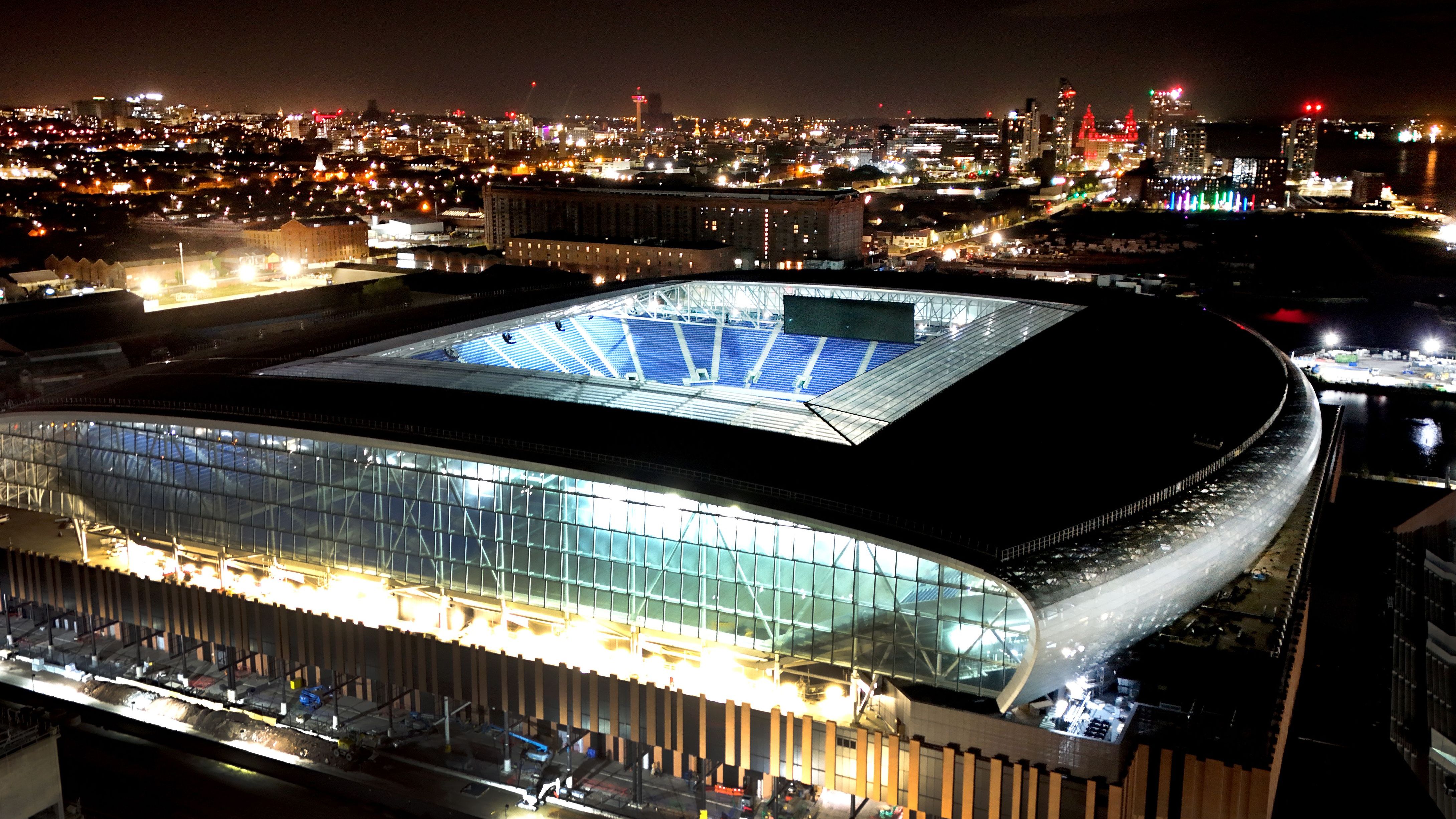 Construction Continues On The Everton Stadium At Bramley-Moore Dock