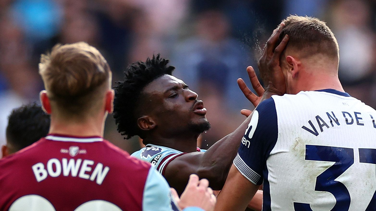 'You alright, bro?' - James Maddison posts hilarious video of awkward Micky van de Ven and Mohammed Kudus interaction after violent clash last season led to £55m signing's five-match ban | Goal.com UK