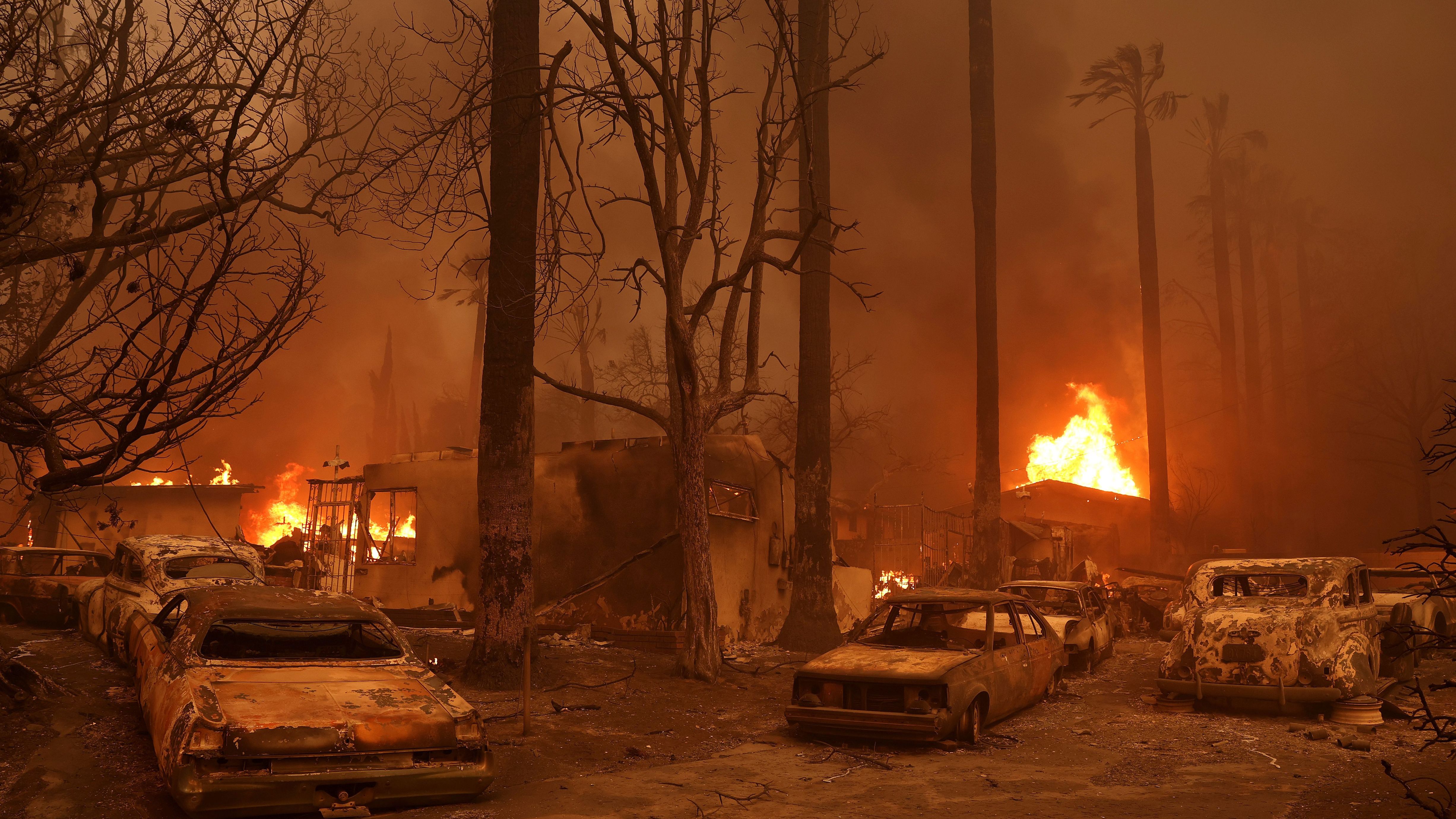 Powerful Winds Fuel Multiple Fires Across Los Angeles Area