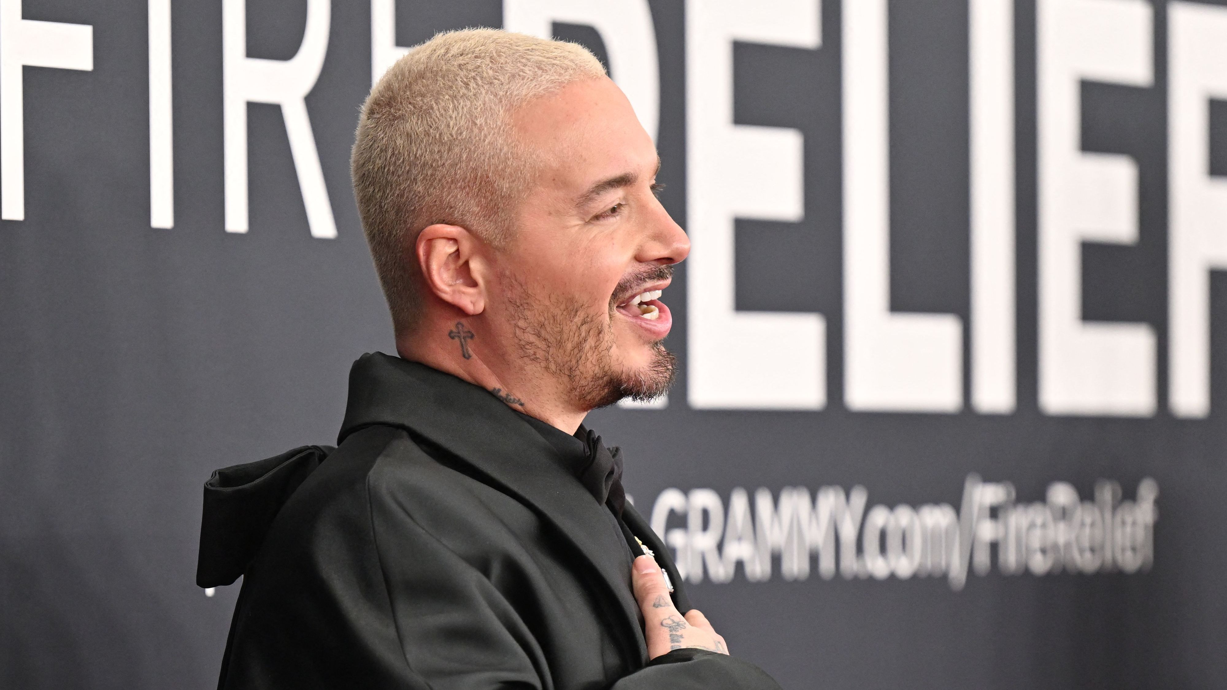Colombian reggaeton superstar J Balvin poses with San Diego FC's Christopher McVey, Tomas Angel, and Pablo Sisniega | Goal.com US